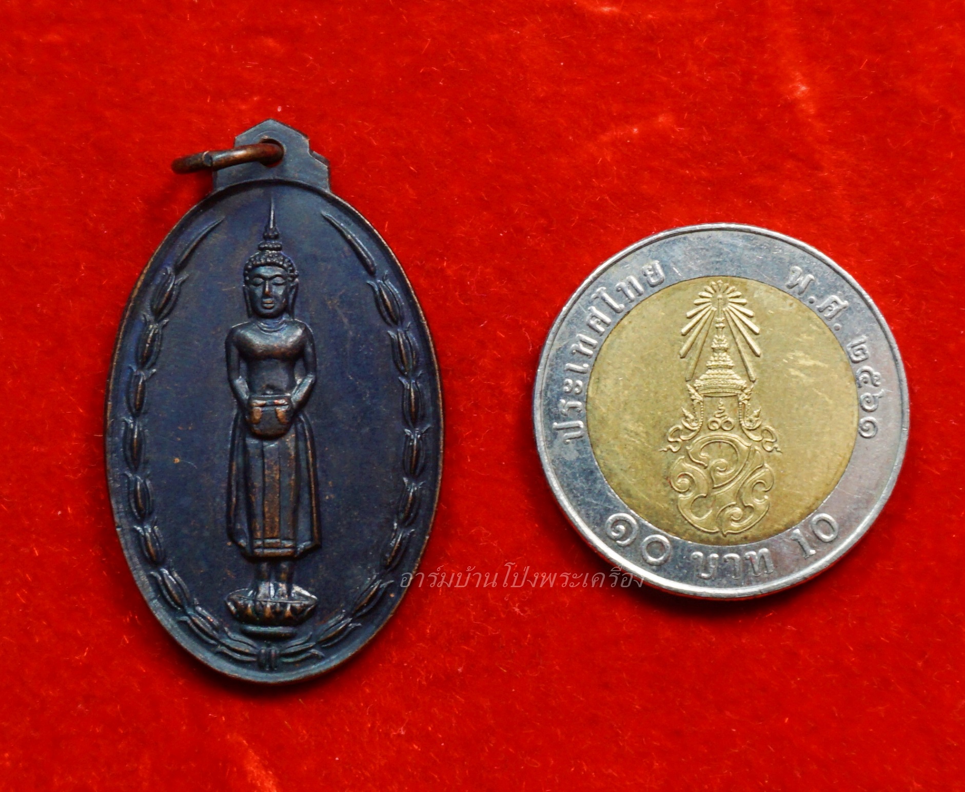 หลวงพ่อแก่นจันทร์ วัดช่องลม รุ่นแรก ปี๒๕๑๕ เนื้อทองแดงรมดำ เกศยาว(องค์ที่11)