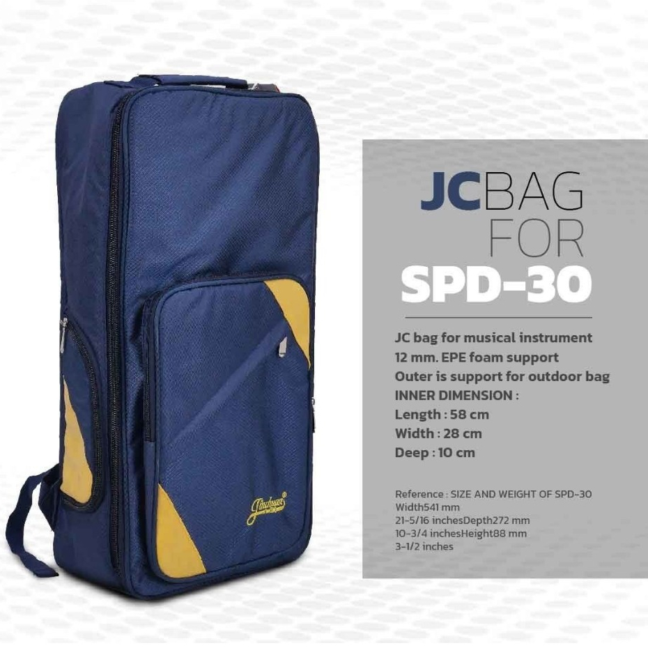 กระเป๋ากลองไฟฟ้า JC SPD-30 บุฟองน้ำภายในหนา 12 MM. กระเป๋าใส่กลอง กลองแพดไฟฟ้า พร้อมสายสะพาย