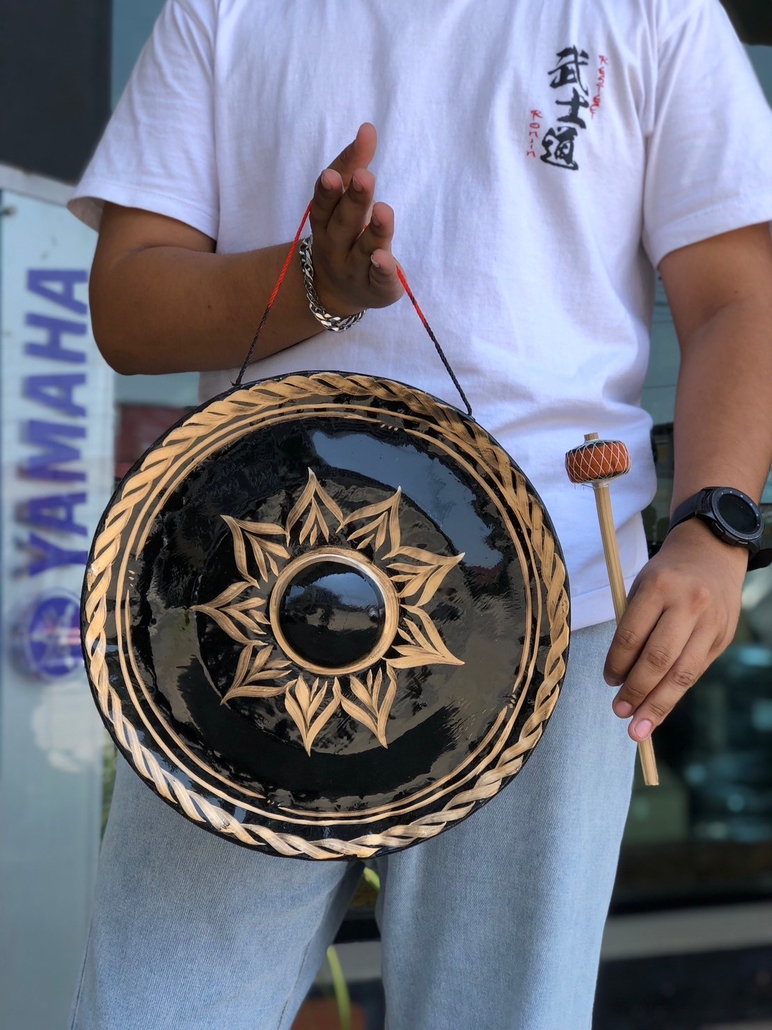 [พร้อมส่ง🚚] ฆ้อง โหม่ง อลูมิเนียม ขนาด 10 นิ้ว / 12 นิ้ว แถมไม้ตี ทองเหลืองแท้ เสียงกังวาล #สินค้าใหม่