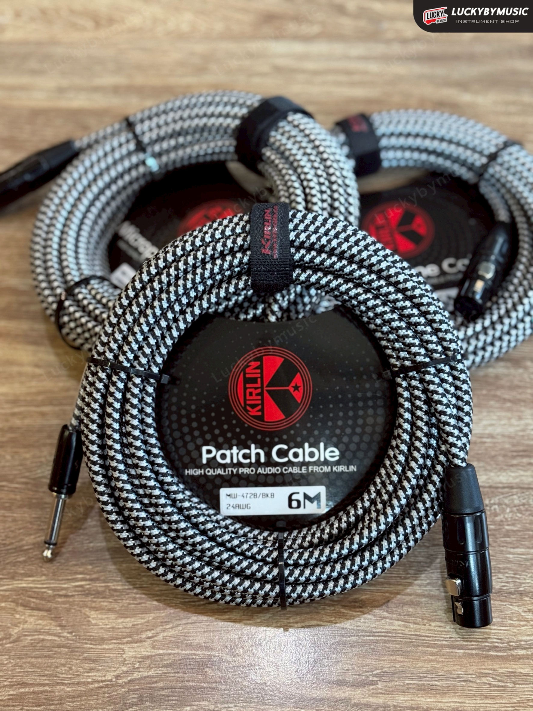 สาย XLR to สายแจ็ค 6.5 ฺฺKirlin MW-472 BN ขนาด 6-10 เมตร สายถักคุณภาพ แบรนด์มาตรฐาน