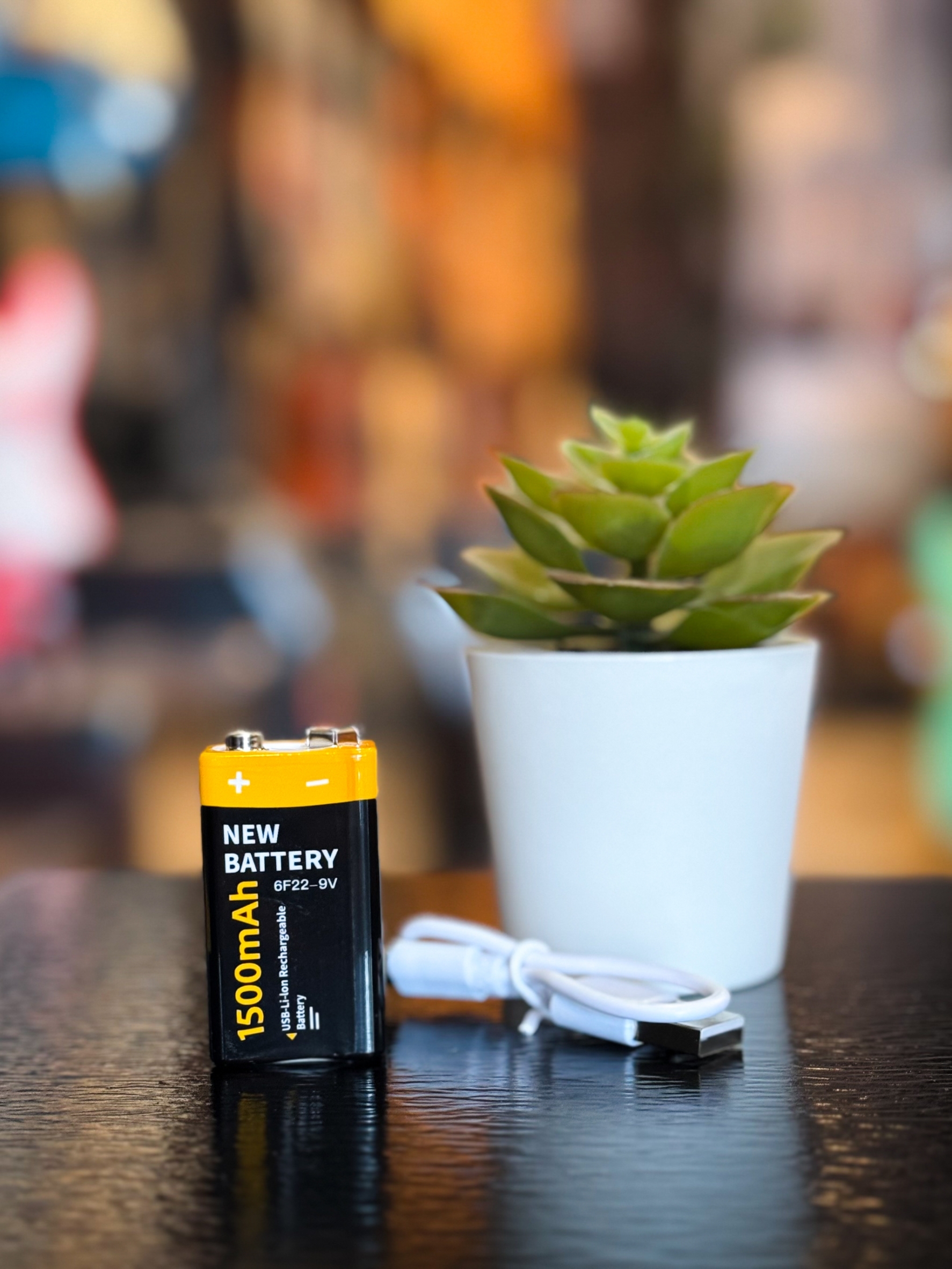 ถ่านชาร์จ 9V 1500MAh ถ่านใส่กีต้าร์ เบส ระบบชาร์จไฟ Type c ใช้ได้ยาวนาน ทนทานปลอดภัย