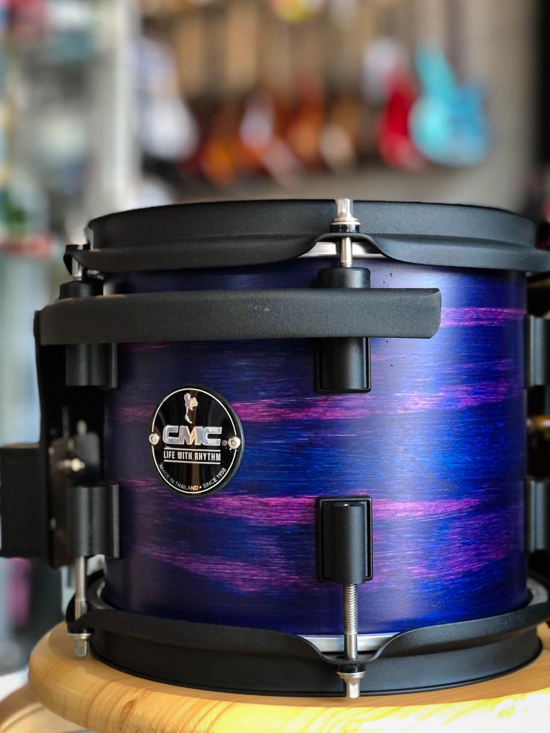 [ พร้อมส่ง ] CMC Remix กลองทอมเสริม ขนาด 8" นิ้ว สี King fisher blue ไม้ PARA+POPLAR อะไหล่โครเมียม กลองทอมแยก กลองทอม