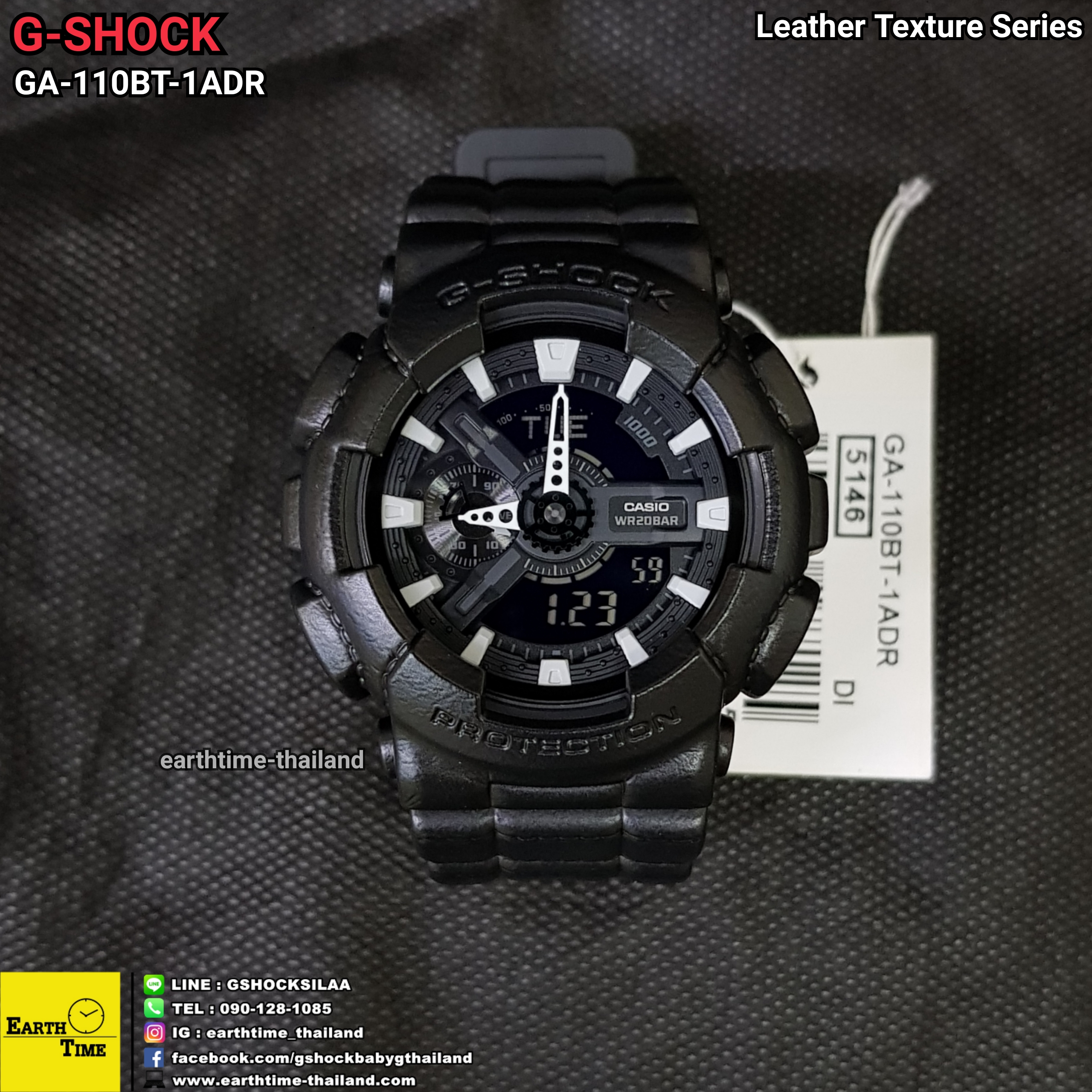 G-Shock Leather Texture Series ของใหม่แท้100% รับประกัน 1 ปี รุ่น GA-110BT-1A