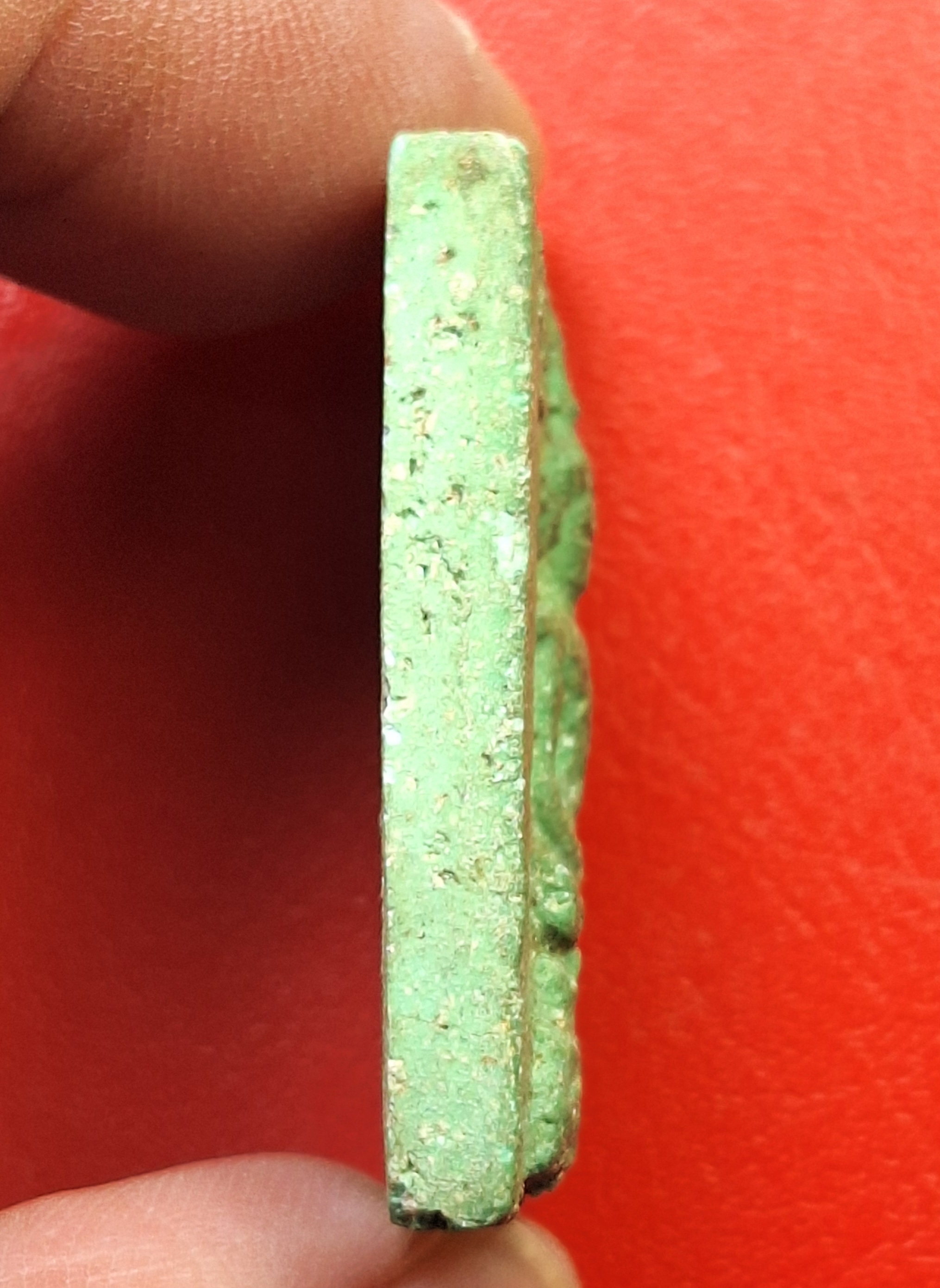 พระแก้วมรกต วัดบ้านโป่ง ปี๒๕๐๙ พิมพ์สี่เหลี่ยม เนื้อเขียว(องค์ที่3)