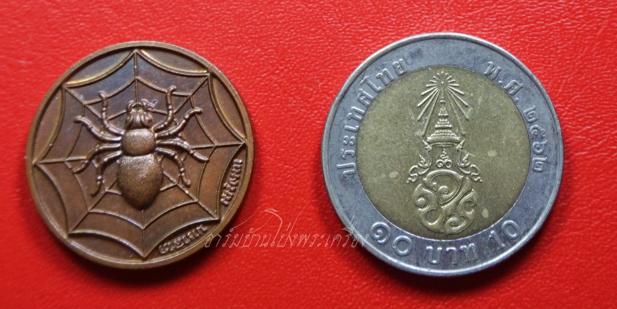 เหรียญแมงมุม มหาลาภ รุ่นแรก หลวงปู่สุภา สำนักปฏิบัติธรรมรัศมีพรหมโพธิโก จ.อุตรดิตถ์ ปี๒๕๔๘ เนื้อทองแดง(องค์ที่1)