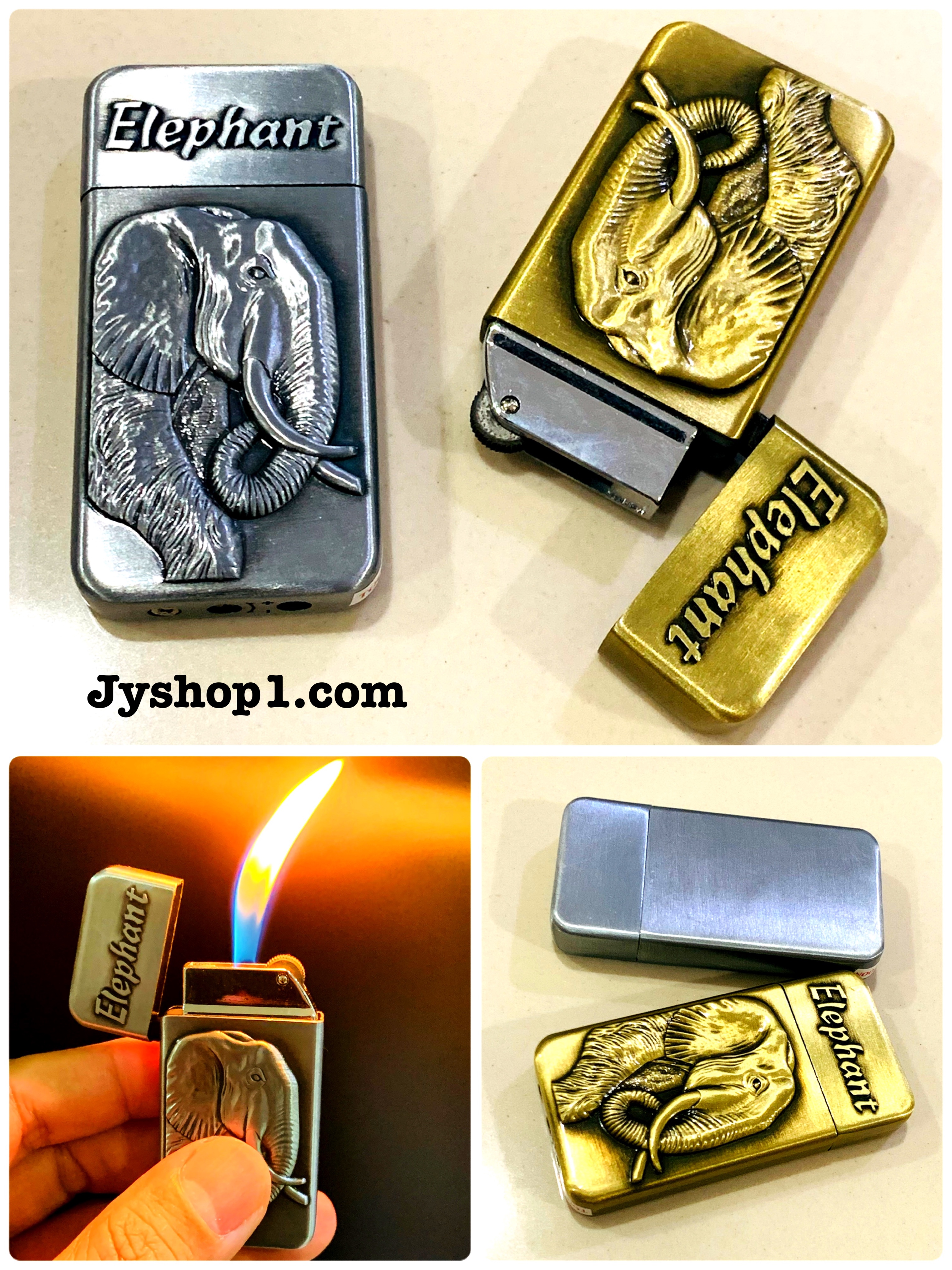ไฟแช็ค ไฟเปลว รุ่น FJ682 ลายช้าง พร้อมส่ง ราคาถูก