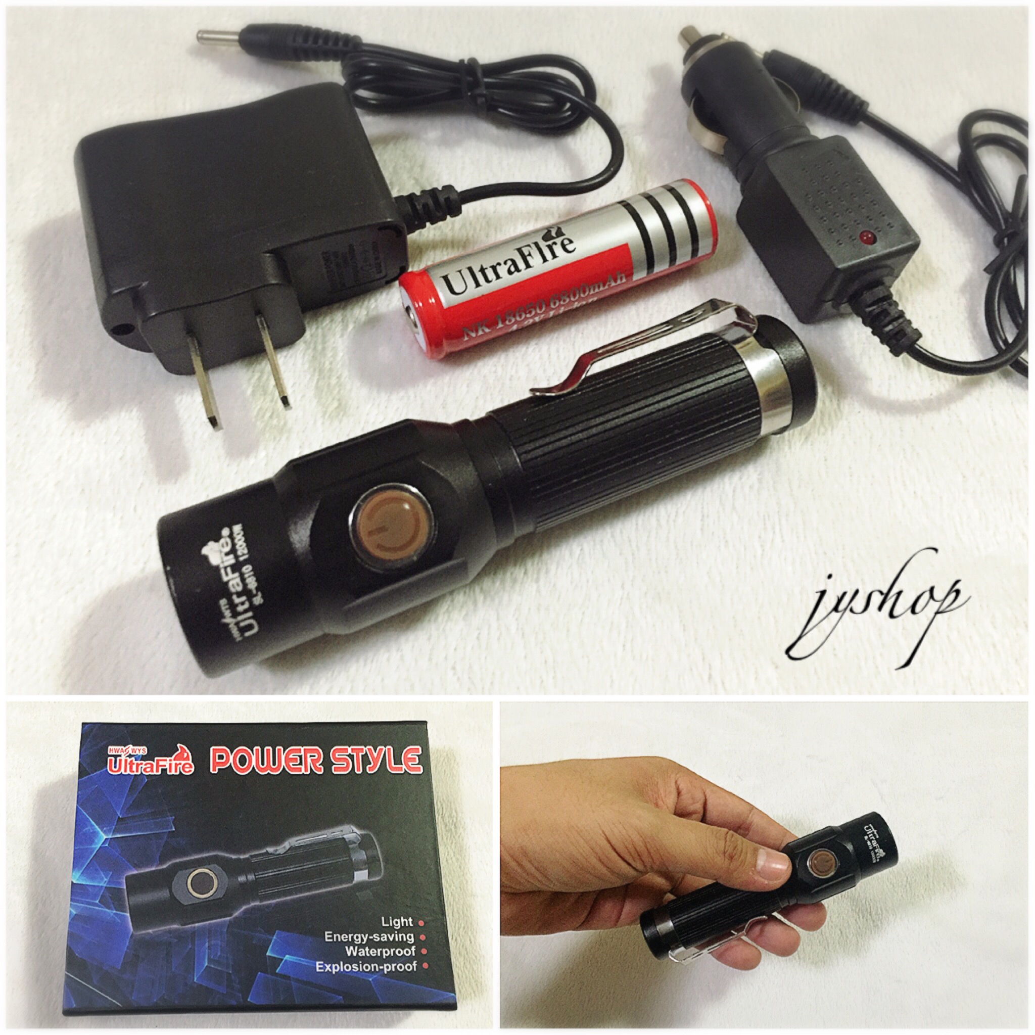 ไฟฉาย ไฟฉายชาร์จไฟ Ultrafire SL-6810 12000W
