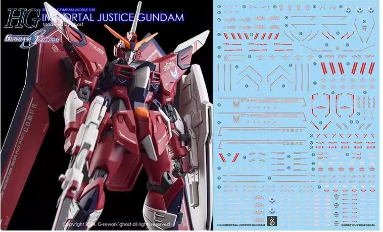 Water Decal 197 HG 1/144 Immortal Justice Gundam ยี่ห้อ Ghost Decal
