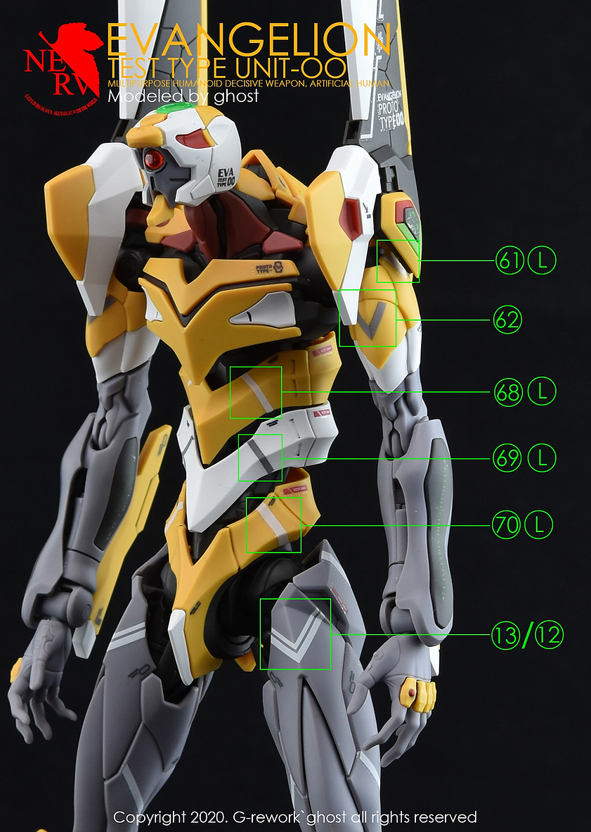 Water Decal 020 RG1/144 Evangelion Unit-00 ยี่ห่อ Ghost-Decal (สินค้าเหลือ1 แผ่น สั่งซื้อแล้วรอทางร้านติดต่อกลับ)