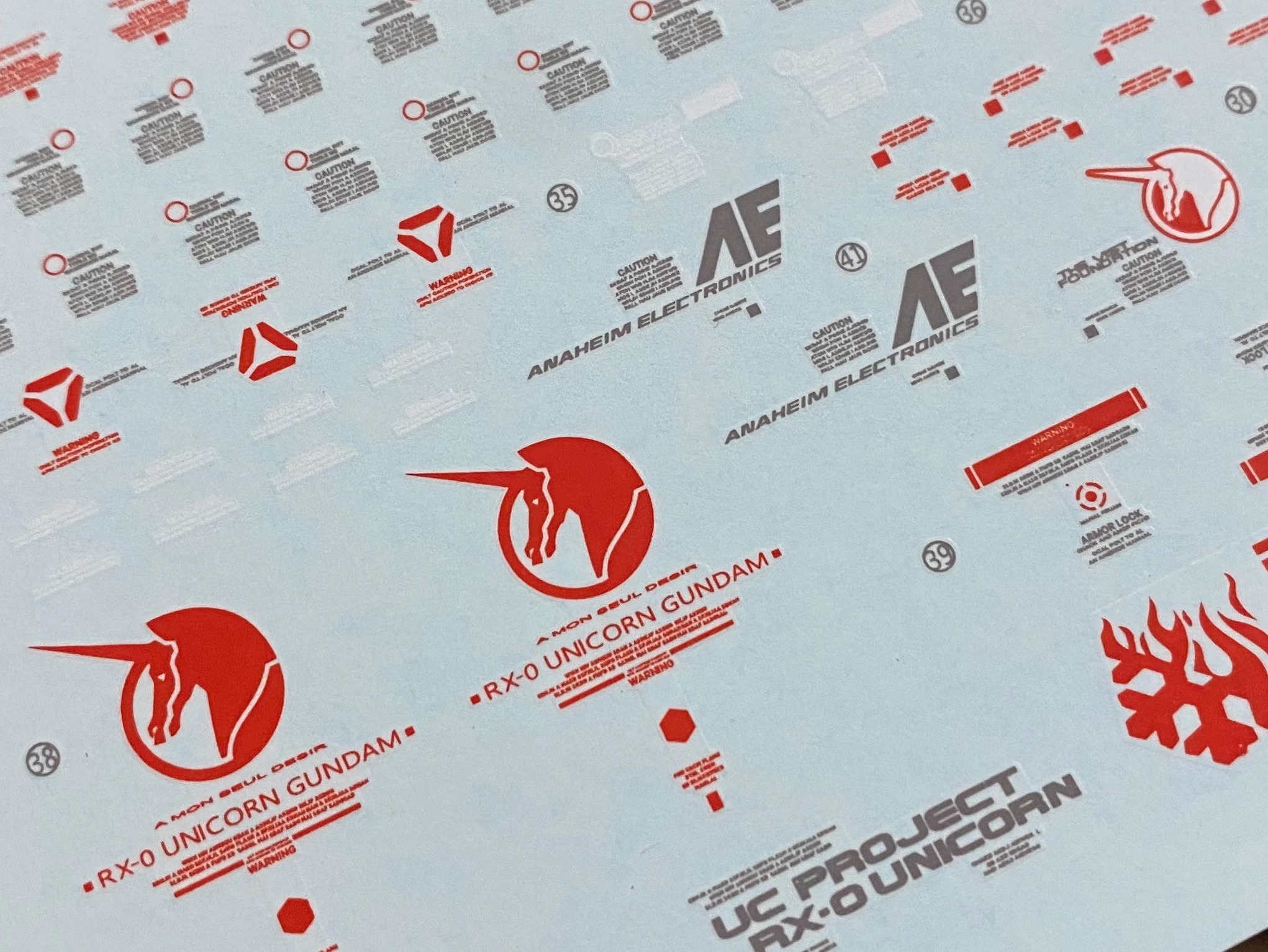 Water Decal 251 Megasize1/48 Unicorn Gundam ยี่ห่อ XY-model