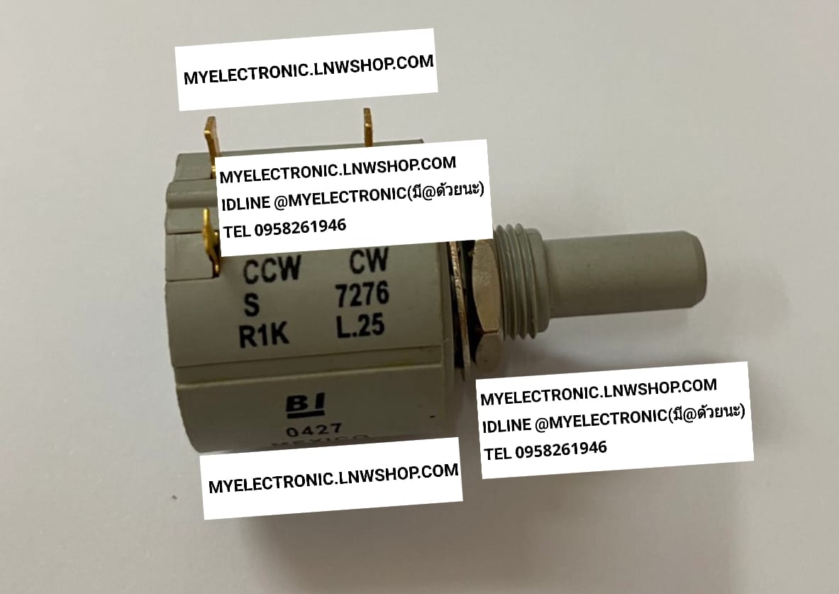 ขาย โวลุ่ม1K OHM ปรับ10รอบ โวลุ่มปรับสิบรอบ แกนพลาสติก R1K L.25 โวลุ่มทดรอบ10รอบ ยี่ห้อ BI รุ่น 7276 MADE IN MEXICO ของแท้ โวลุ่ม10รอบ โวลุ่มปรับ10รอบ ราคา ตัวละ หน่วย บาท