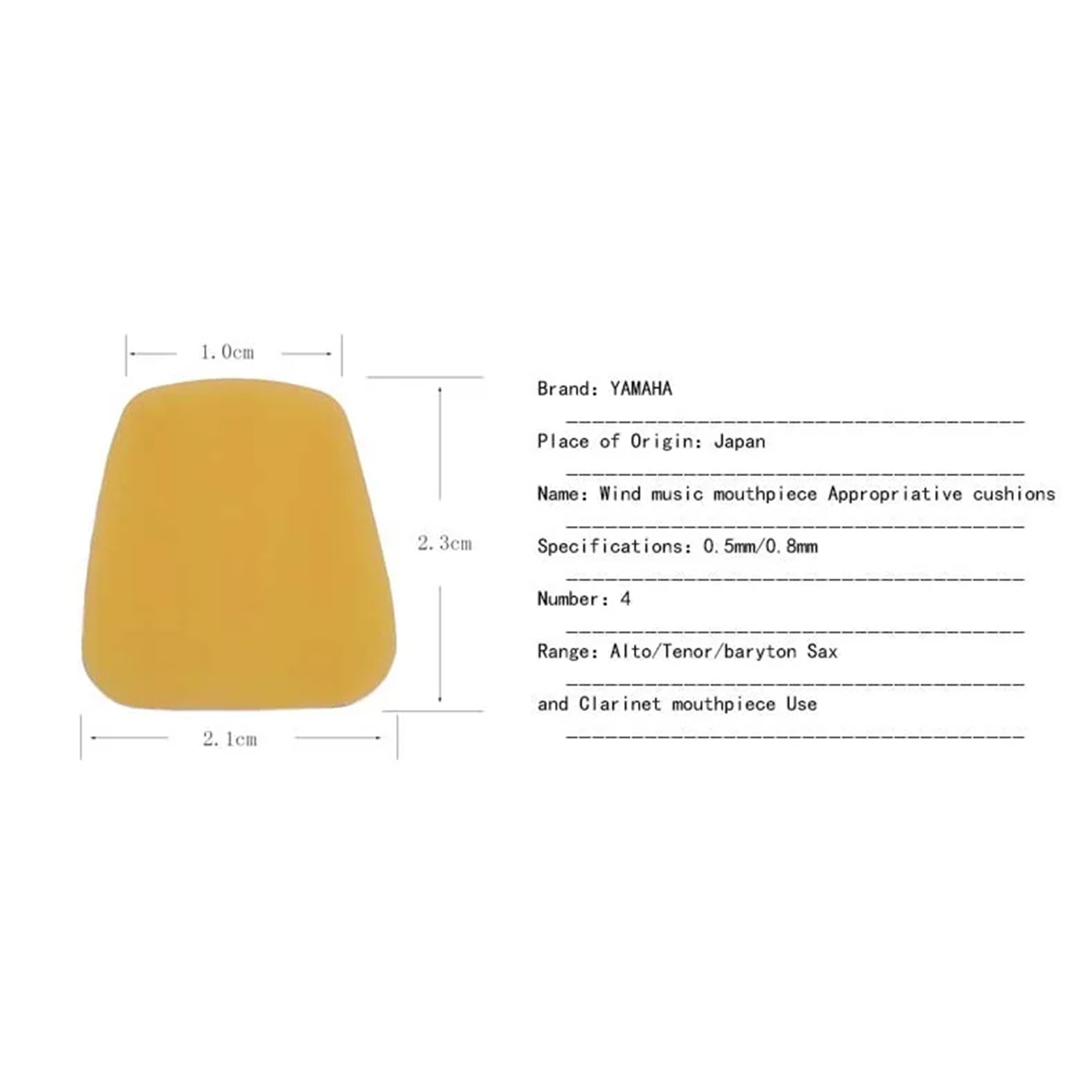 ยางรองฟัน Yamaha Clarinet/Alto Sax Mouthpiece Patch 1 แพ็ค