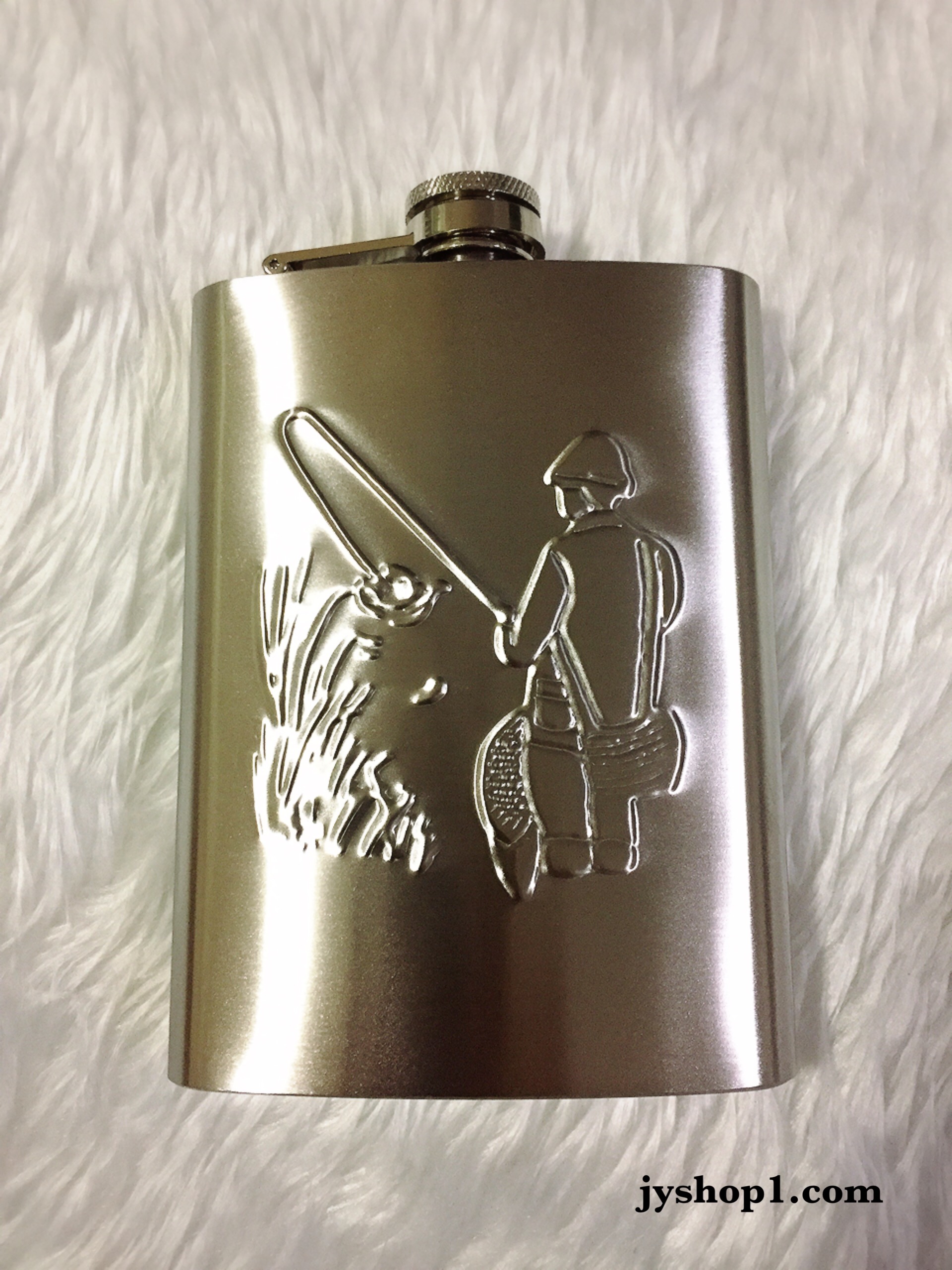 ขวดเหล้า Stainless ลายคนตกปลา