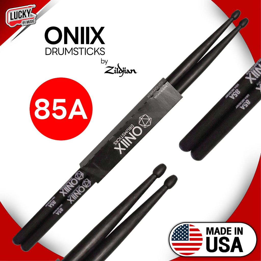 ไม้กลอง ONIIX ขนาด 85A By Zildjian MADE USA. ไม้ Hickory DRUM STICK จับถนัดมือ (1คู่) / พร้อมส่ง