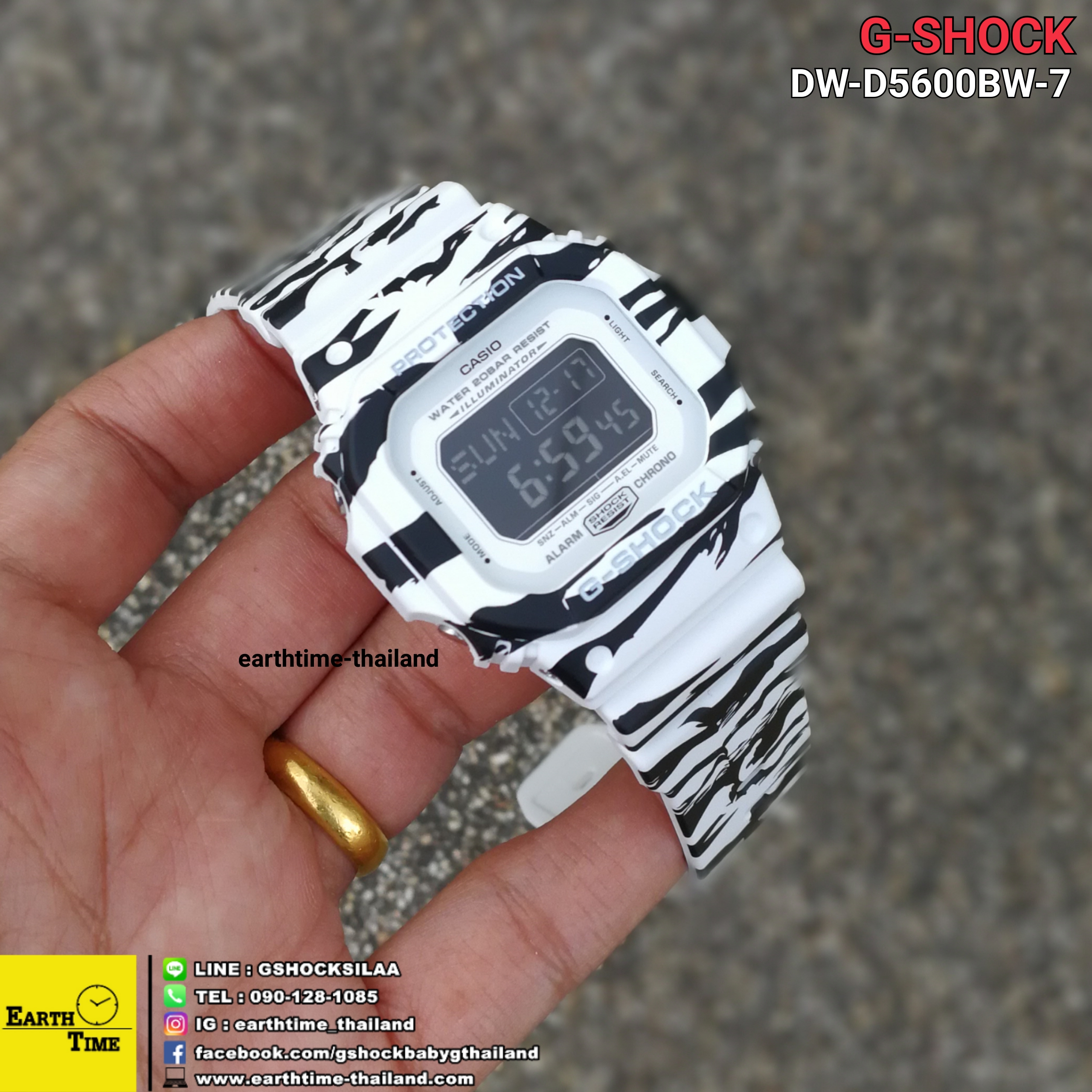 G-Shock ของใหม่แท้100% รับประกัน 1 ปี DW-D5600BW-7CR