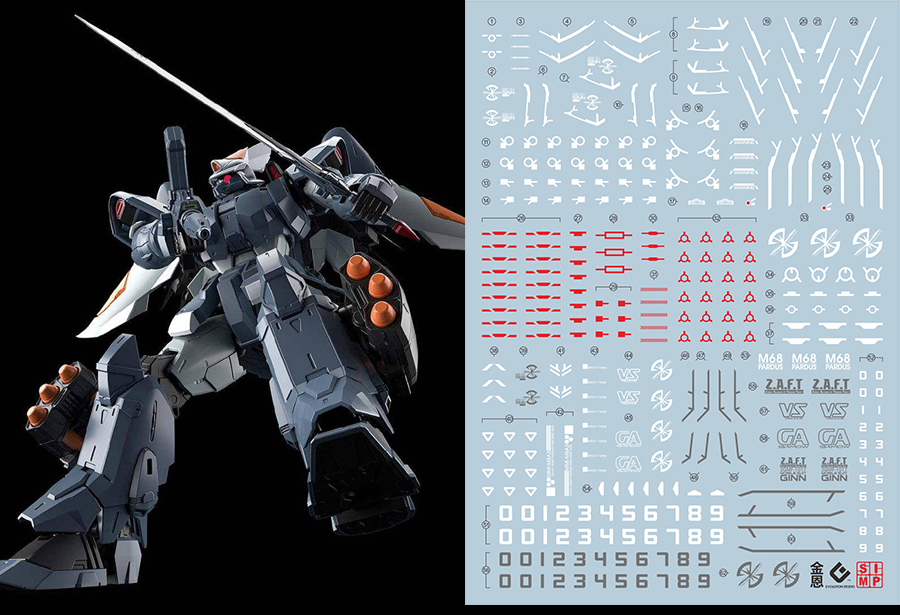 102 Water Decal MG1/100 Mobile Ginn ยี่ห่อ S.I.M.P. Model Decal