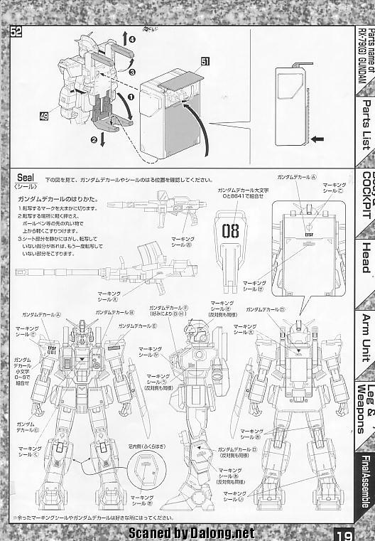 083 Water Decal MG1/100 Gundam EZ-8 & Gundam Ground type ยี่ห่อ S.I.M.P. Model Decal