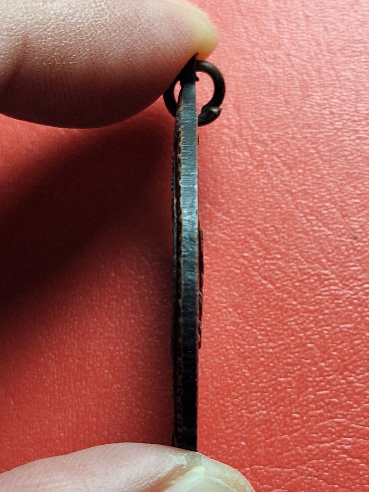 หลวงพ่อศรีไพร วัดหุบรัก หลังหนุมาน เนื้อทองแดงรมดำ(องค์ที่4)