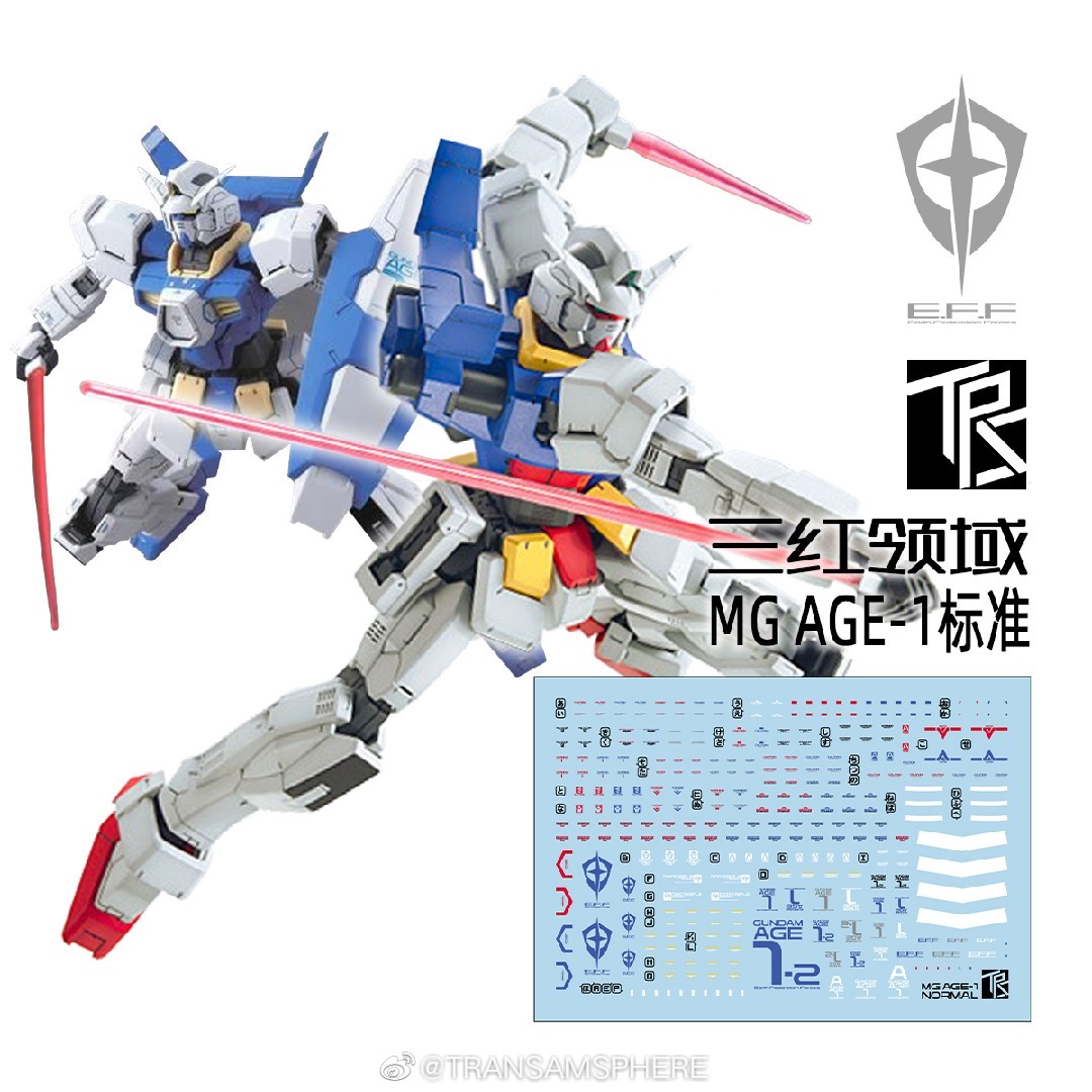 Water Decal 038 MG1/100 Gundam AGE-1 Normal ยี่ห่อ TRS-Decal