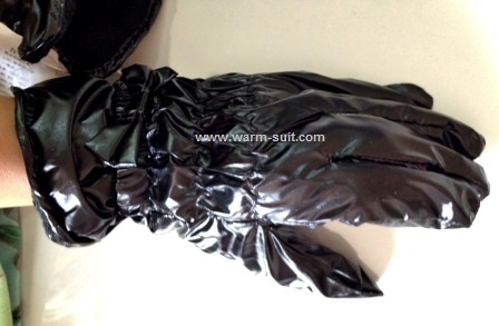 ถุงมือบุขนเป็ด 100 เปอร์เซ็นต์สีน้ำตาล/ชมพู