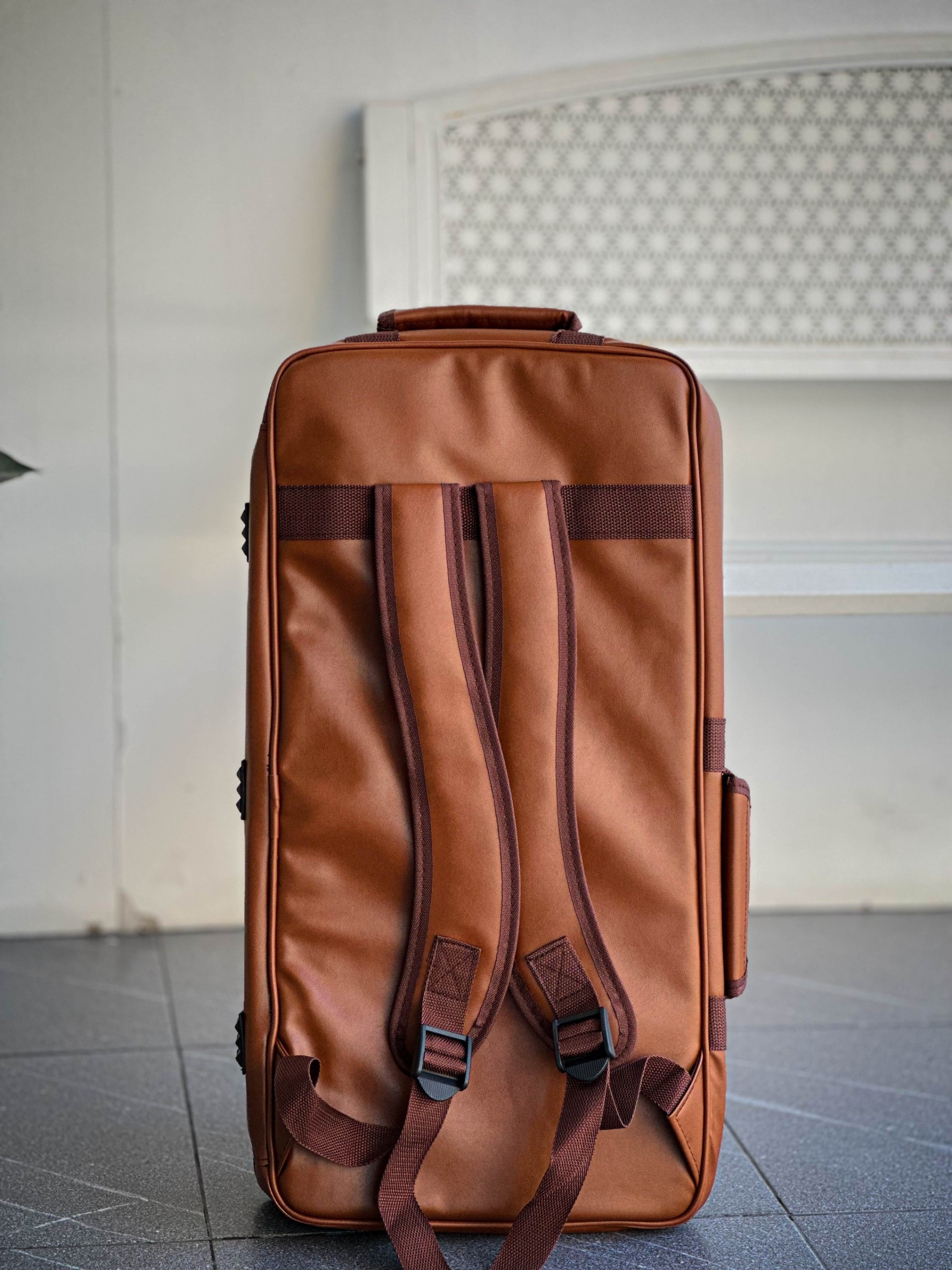 กระเป๋าใส่เอฟเฟค Takane วัสดุเป็นหนัง สีน้ำตาลอ่อน กระเป๋ากลองไฟฟ้า ใส่ PD705 / Roland SPD30 ได้ บุฟองน้ำหนา