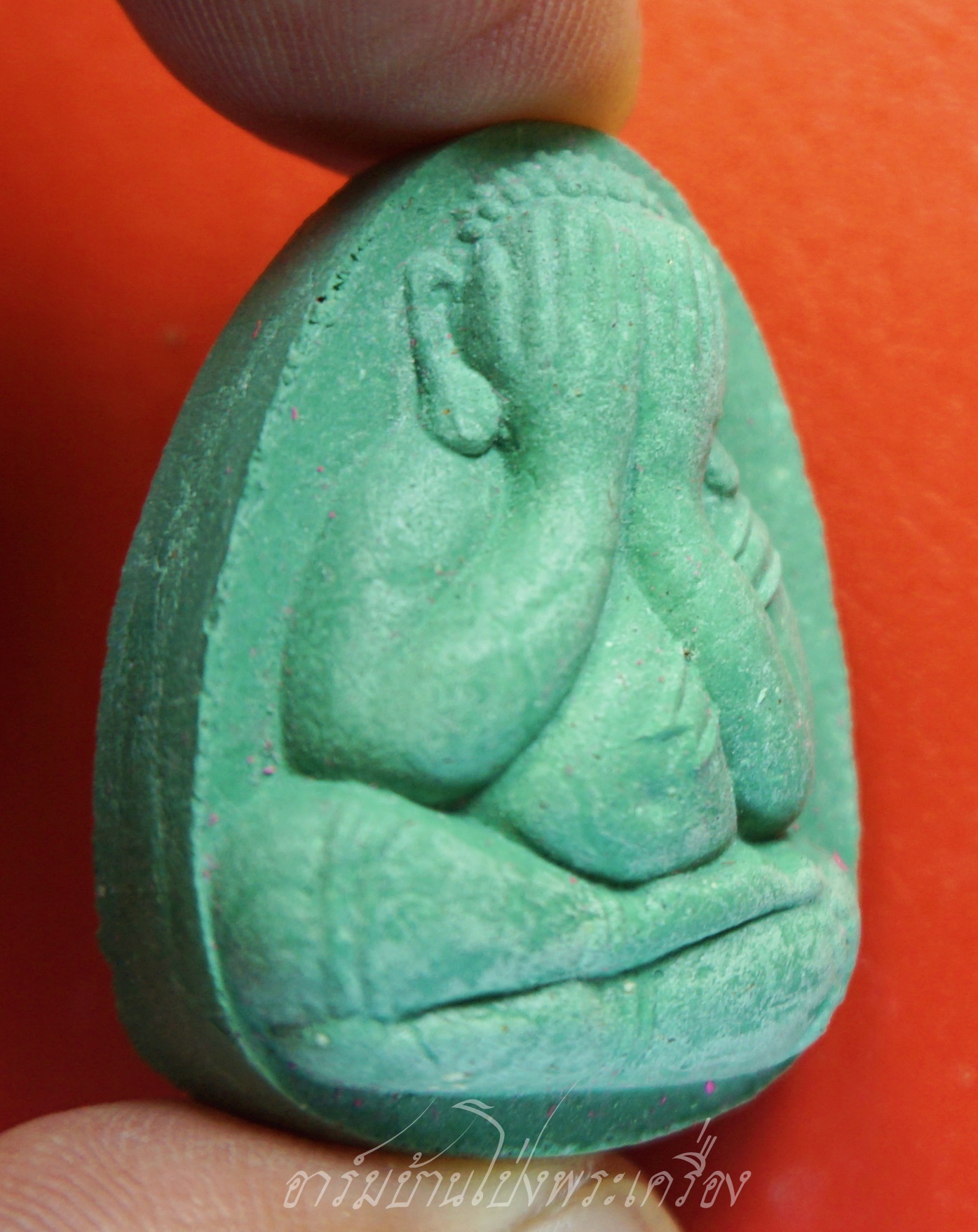 หลวงปู่แผ้ว วัดกำแพงแสน พระผงปิดตาจัมโบ้ ปี๒๕๕๐ รุ่นเจริญพร๘๔ สีเขียว(องค์ที่2)