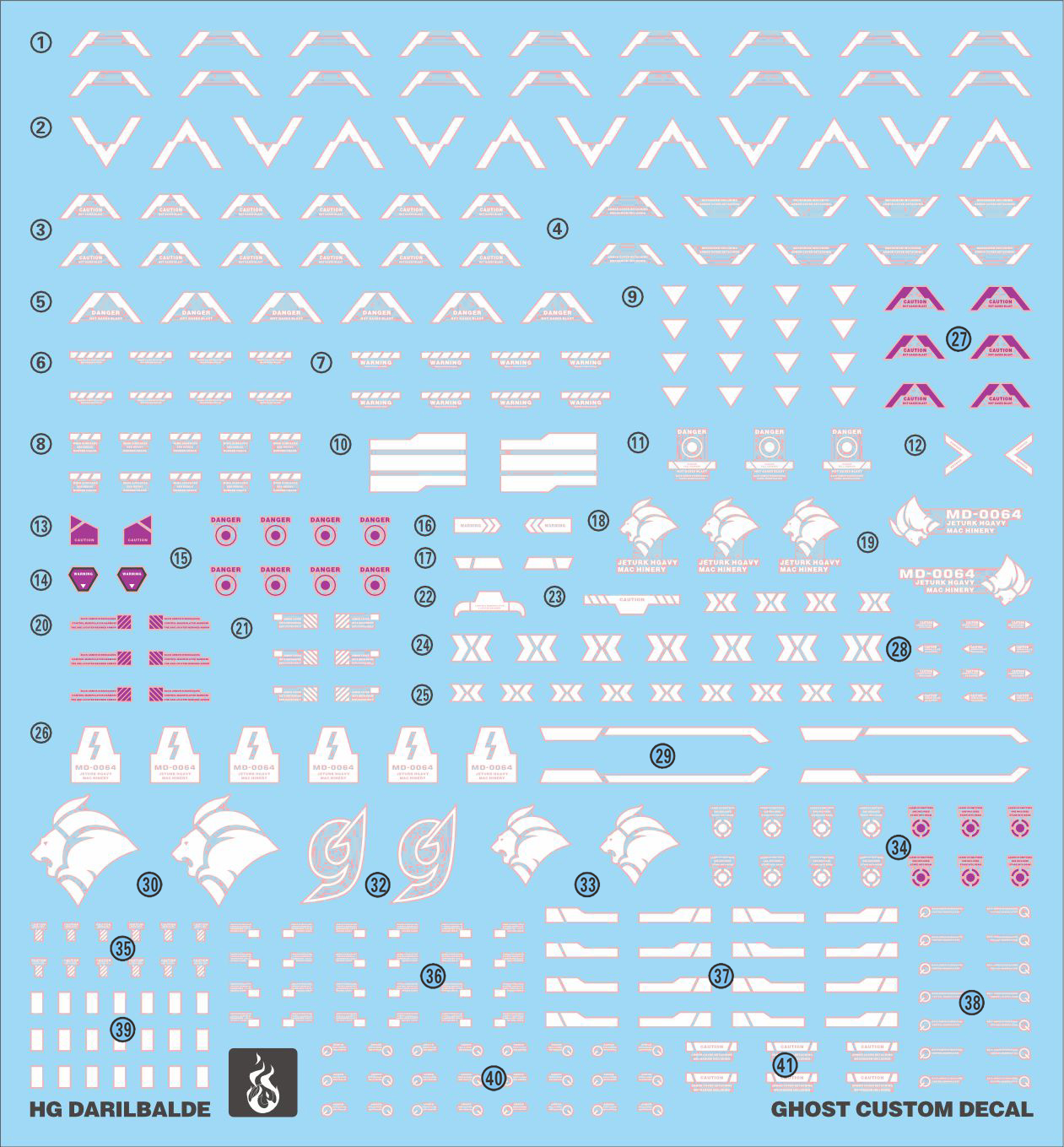 Water Decal 144 HG1/144 DARILBALDE ยี่ห่อ Ghost-Decal