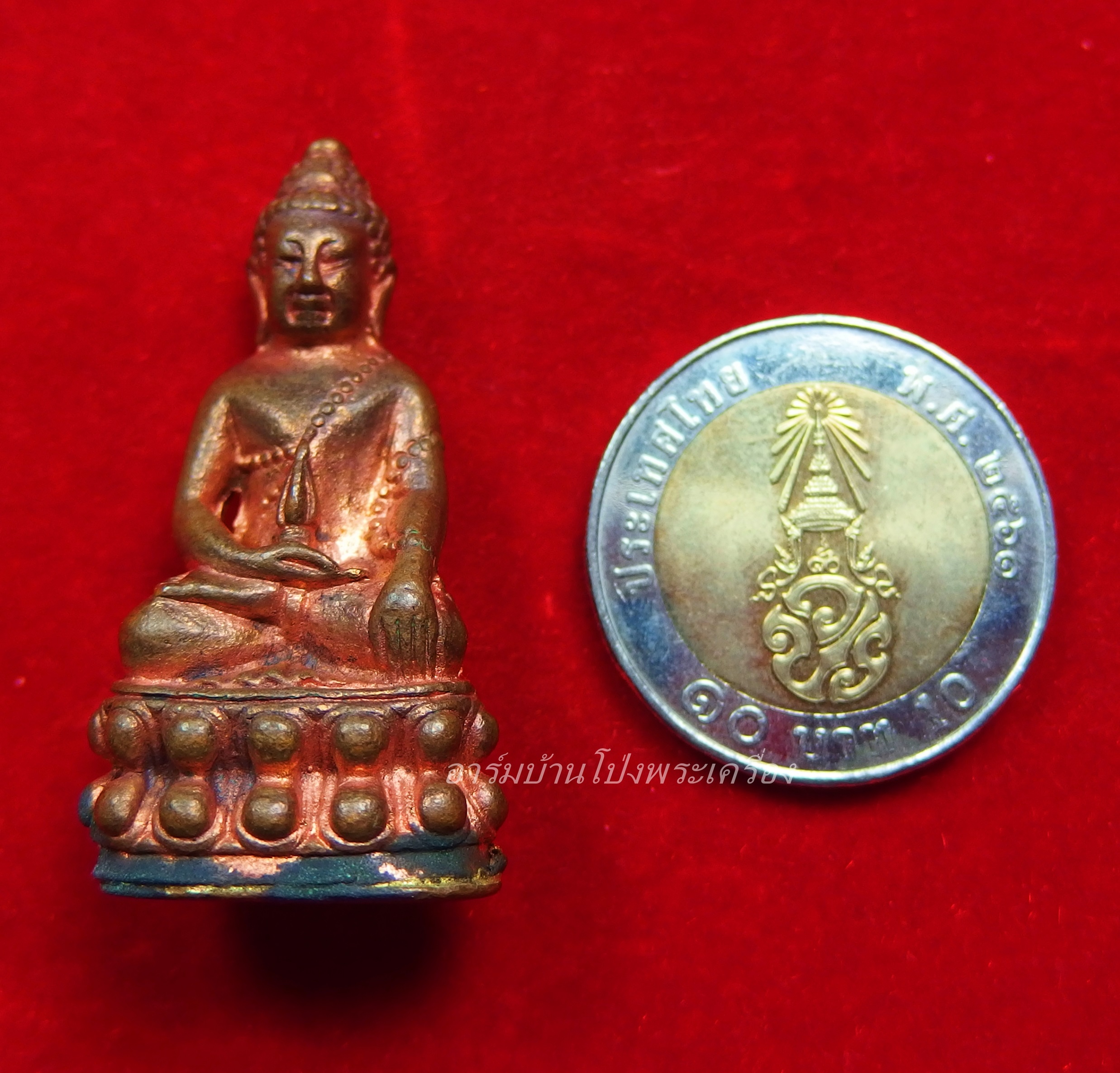 หลวงพ่อสง่า วัดบ้านหม้อ เนื้อทองแดง พระกริ่ง รุ่นชนะใจ อายุ๘๖ปี หมายเลข๒ พร้อมกล่องเดิม(องค์ที่1)