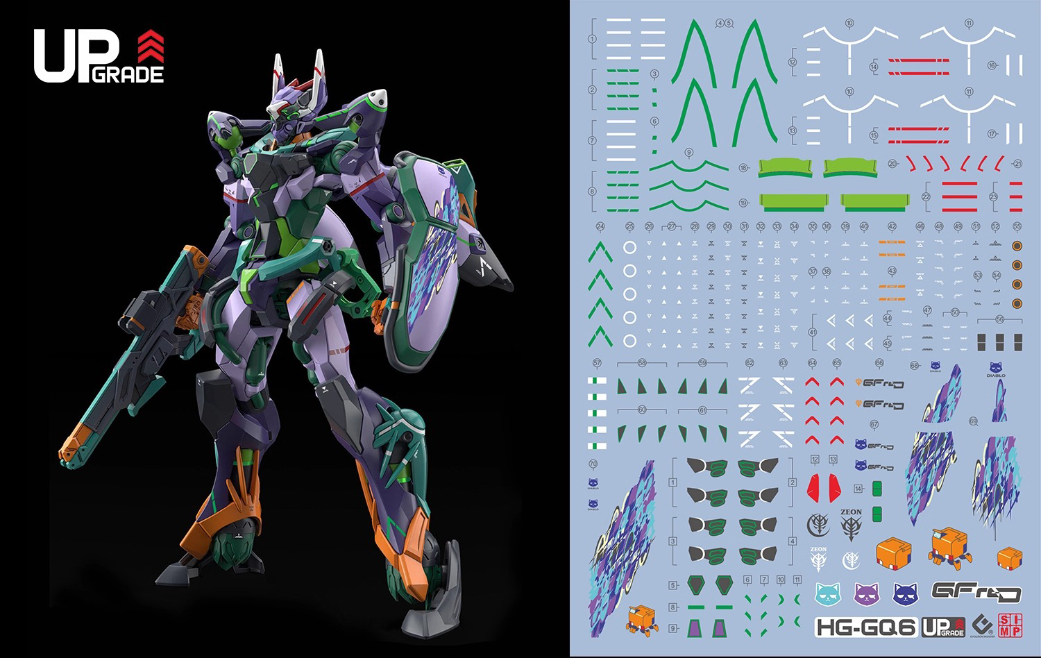 247 Water Decal HG1/144 GFreD (GQ) ยี่ห้อ S.I.M.P. Model Decal