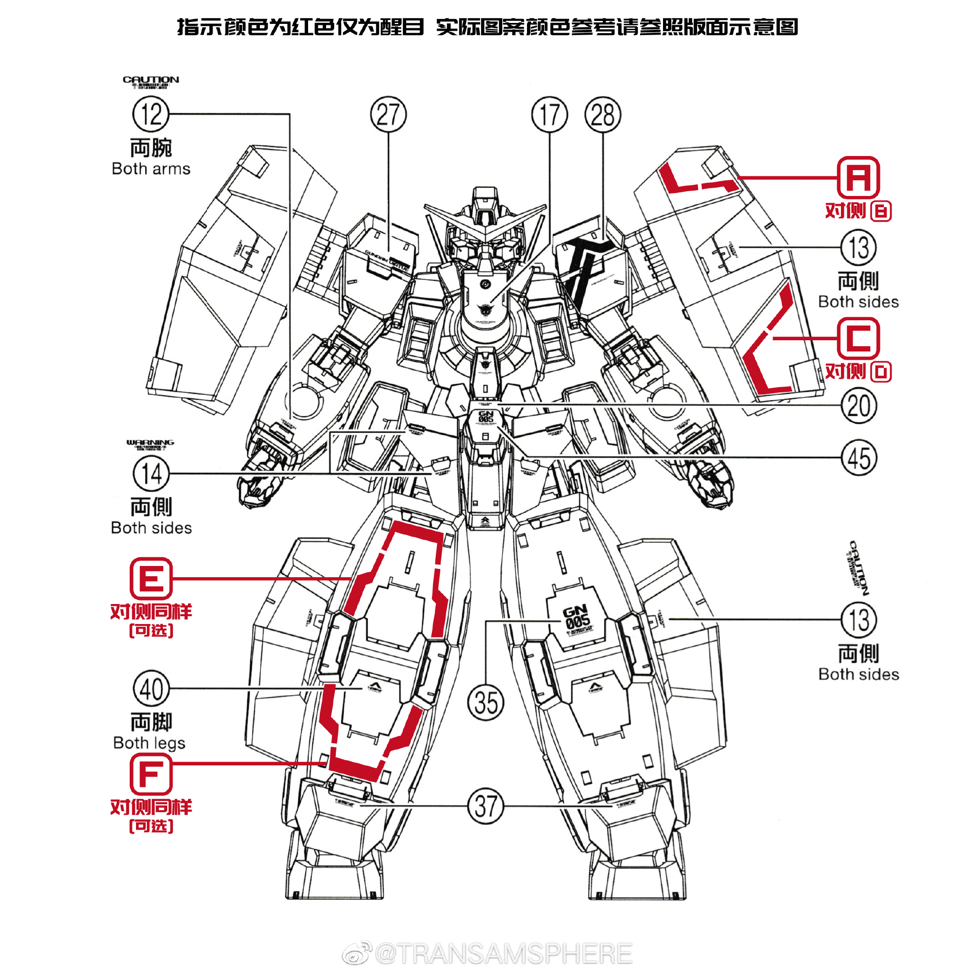 Water Decal 041 MG1/100 Gundam Virtue ยี่ห่อ TRS-Decal
