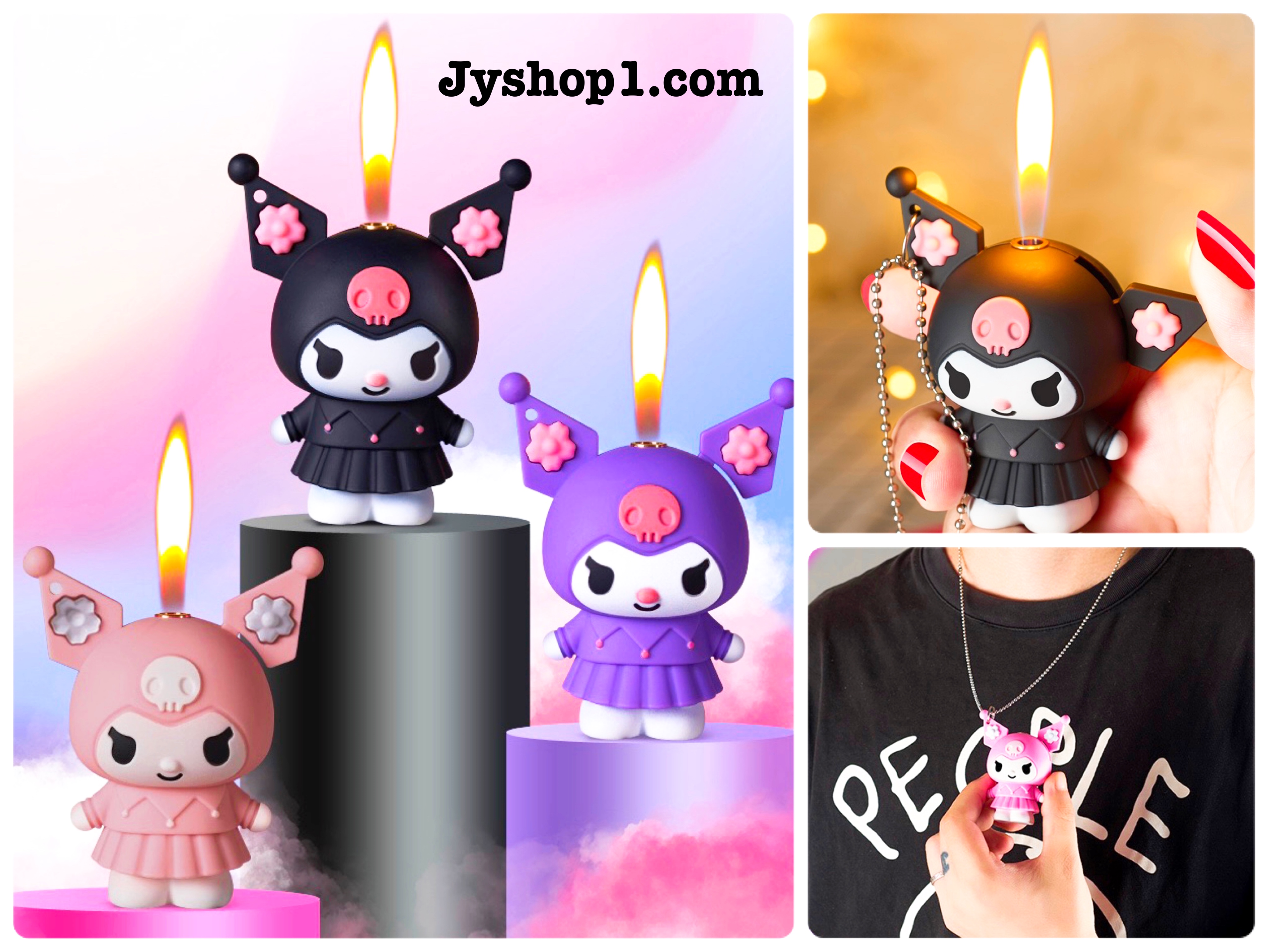 ไฟแช็ค ไฟเปลว คุโรมิ Kuromi พร้อมส่ง ราคาถูก