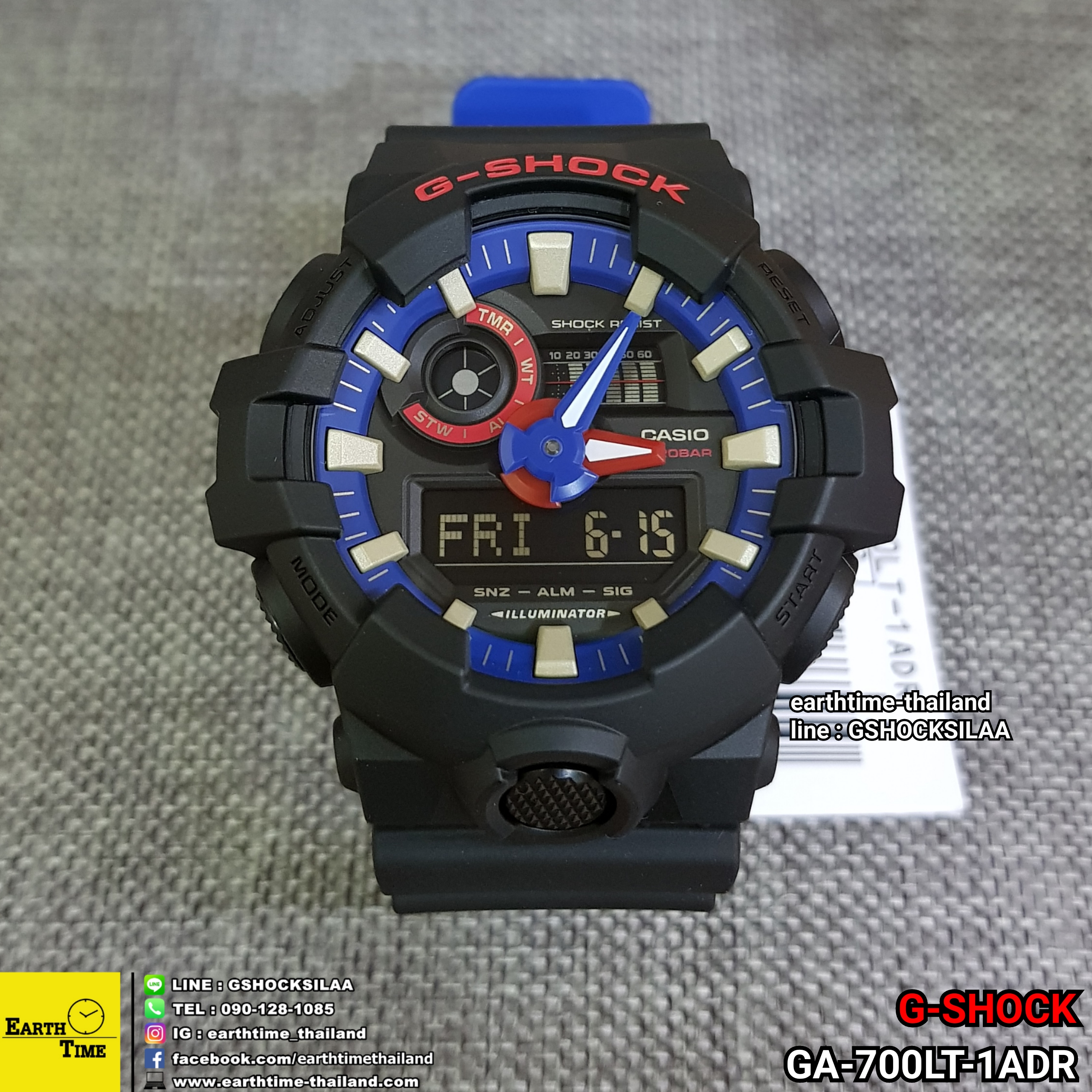 G-Shock LT Black & Tricolor Series ของใหม่แท้100% รับประกัน 1 ปี รุ่น GA-700LT-1ADR