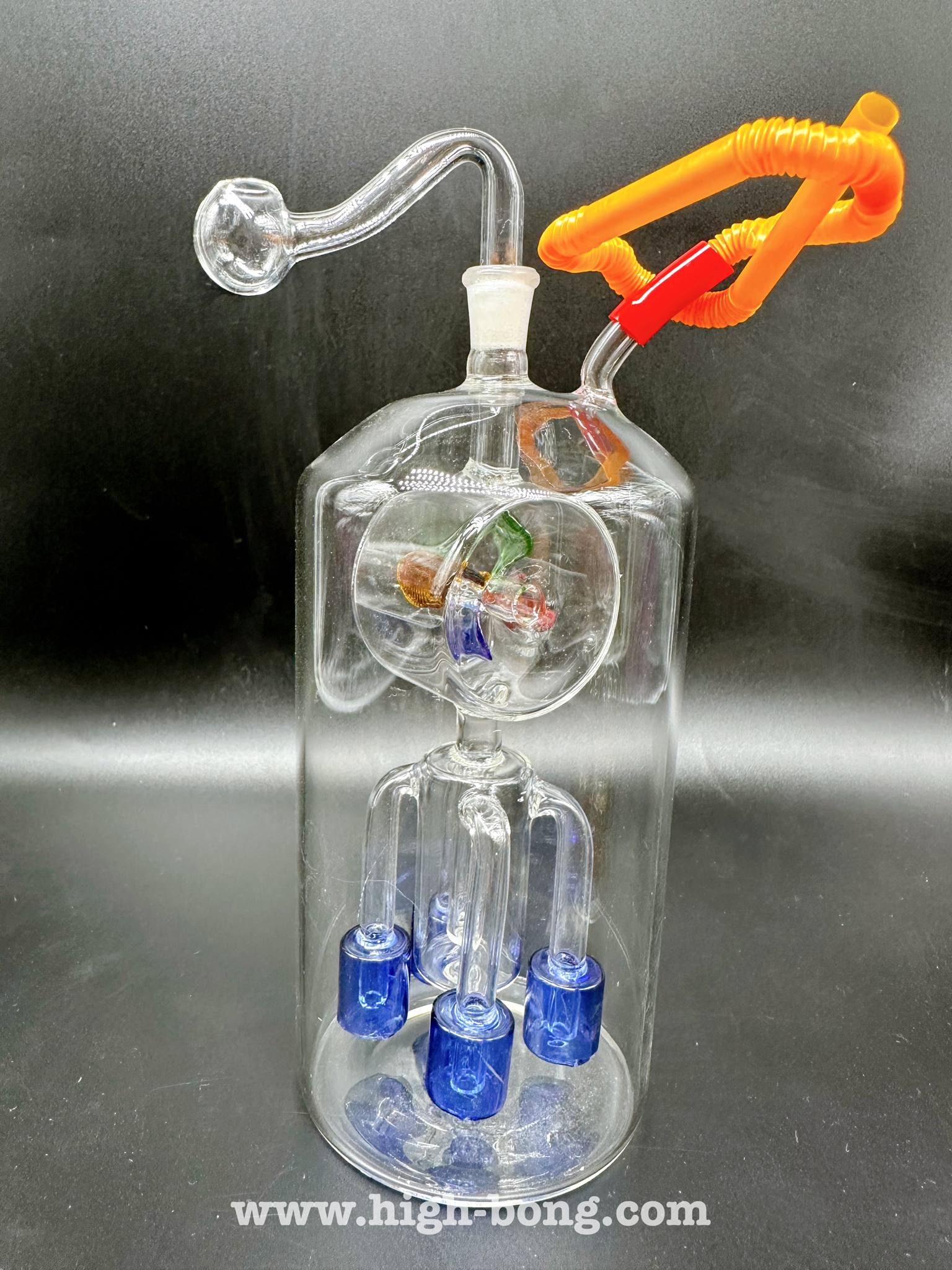 Dutch Mill Fourth Percolators Glass Bong (12 cm.)(Blue)