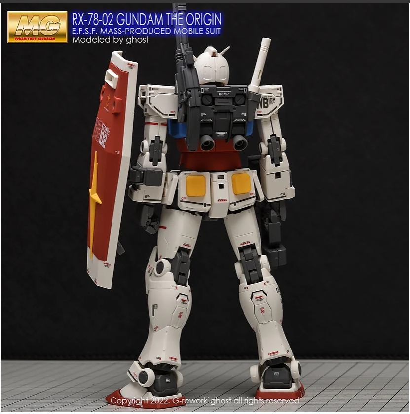 Water Decal 006 MG1/100 RX-78-02 Gundam (GUNDAM THE ORIGIN Ver.) ยี่ห่อ Ghost-Decal
