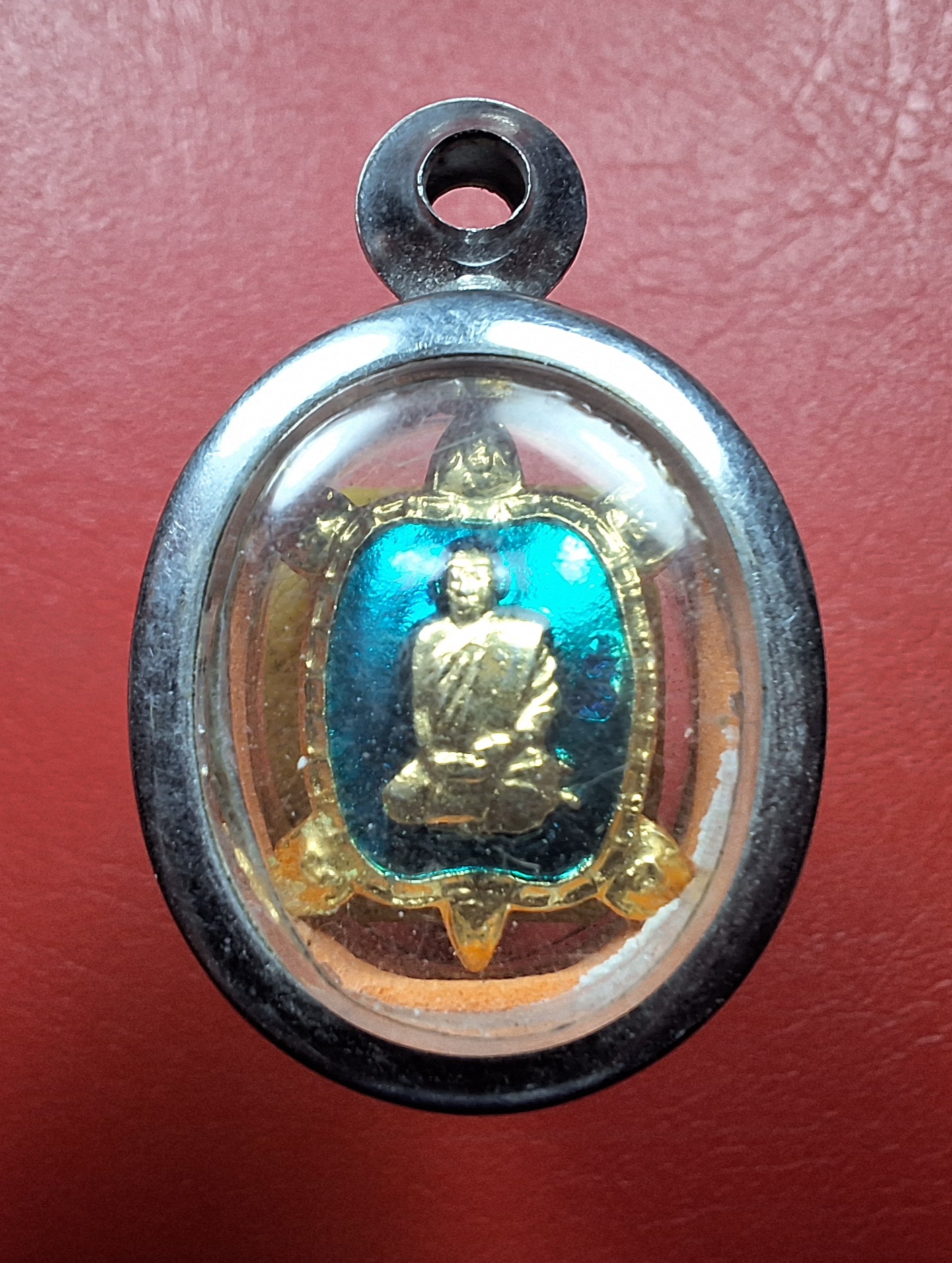 หลวงปู่แผ้ว วัดหนองพงนก เต่าจิ๋ว เนื้อฝาบาตรลงยา พิธีจักรพรรดิ์ตราธิราช๑๐๘คณาจารย์ ปี๒๕๕๐(องค์ที่1)