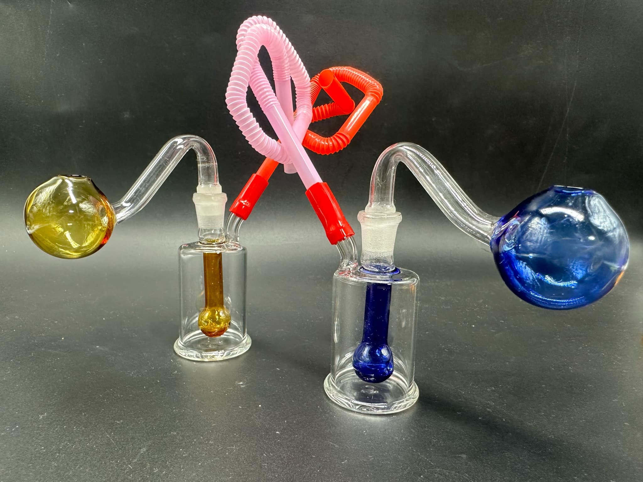 Blown Glass Bong + Medium Cup Crystal Ball (8cm.)