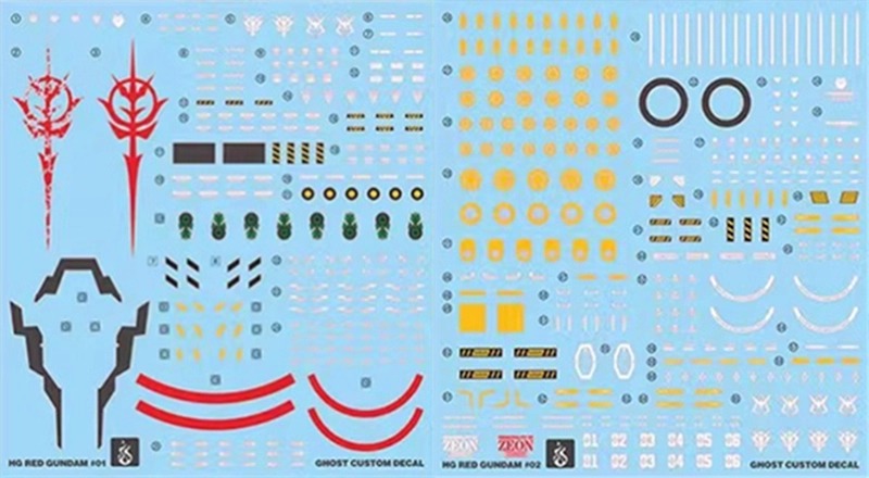 Water Decal 243 HG1/144 Red Gundam (GQ) ยี่ห้อ Ghost Decal