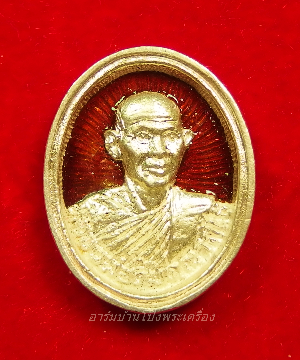 หลวงพ่อคิ้ม วัดหนองเสือ เหรียญหล่อ เนื้อเงิน ลงยาสีแดง(องค์ที่1)