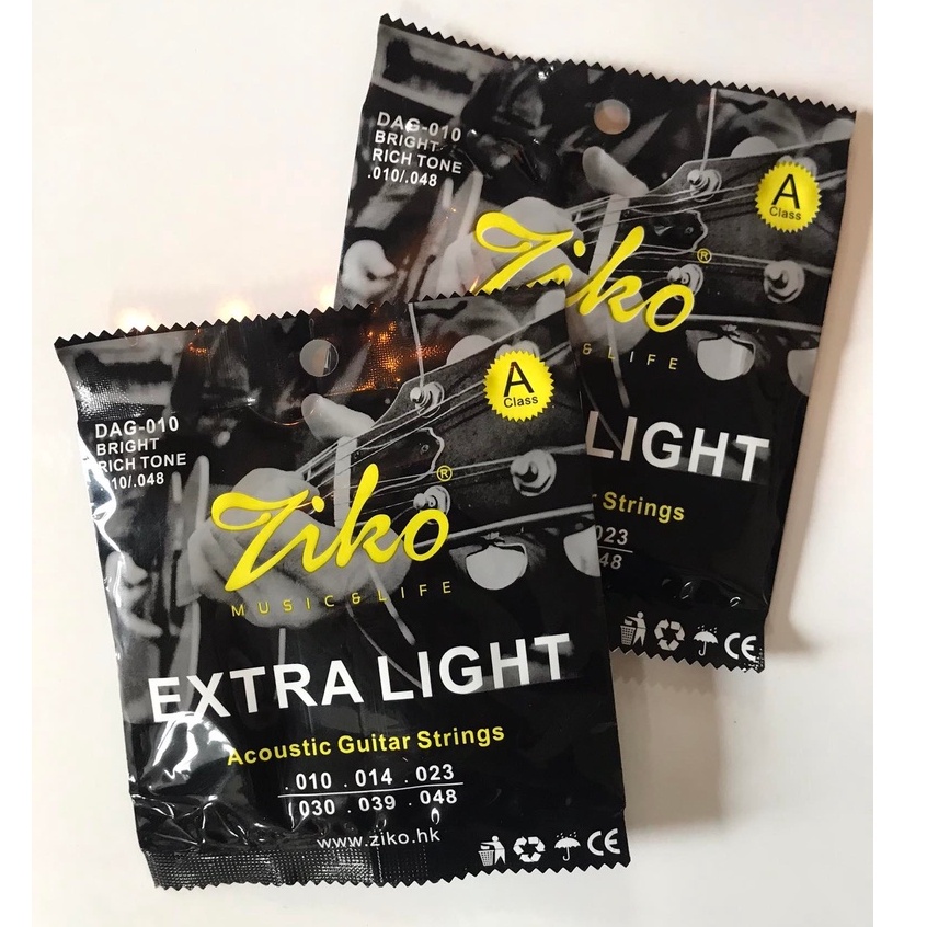 Ziko สายกีต้าร์โปร่ง รุ่น DAG-010 เบอร์ 10 สายกีตาร์โปร่ง 6 เส้น