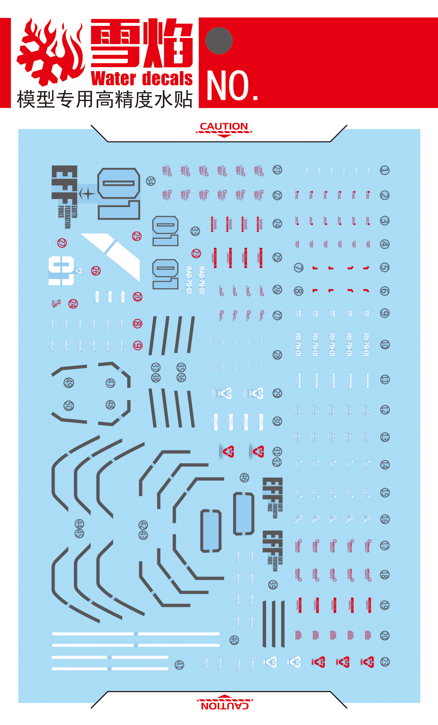 Decal 054 HG1/144 Gundam Local Type & Marine Type ยี่ห่อ X-Y model