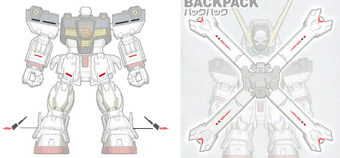 Decal 043 SDCS Crossbone Gundam X1 ยี่ห่อ X-Y model