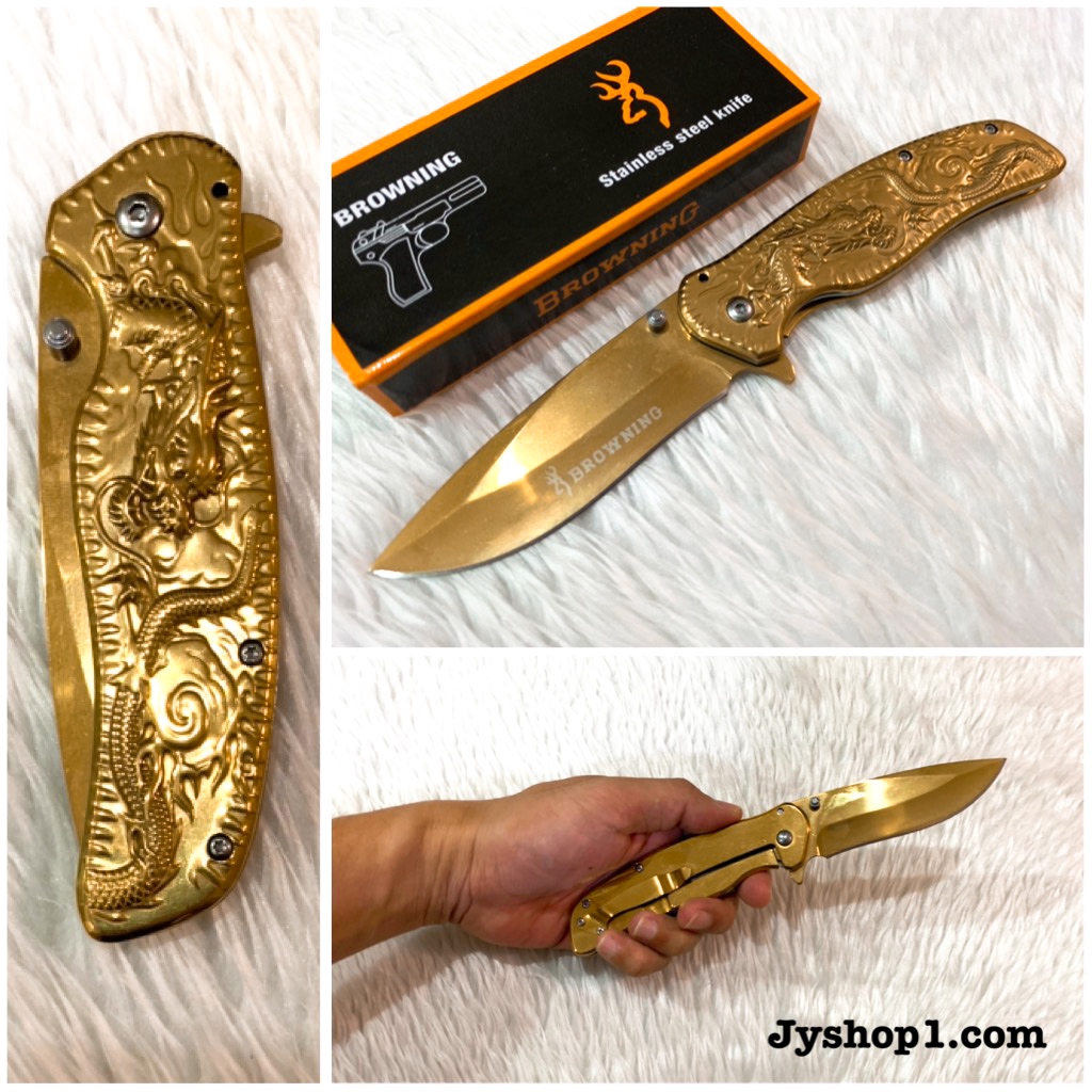 มีดพับ Browning ด้ามมังกรทอง