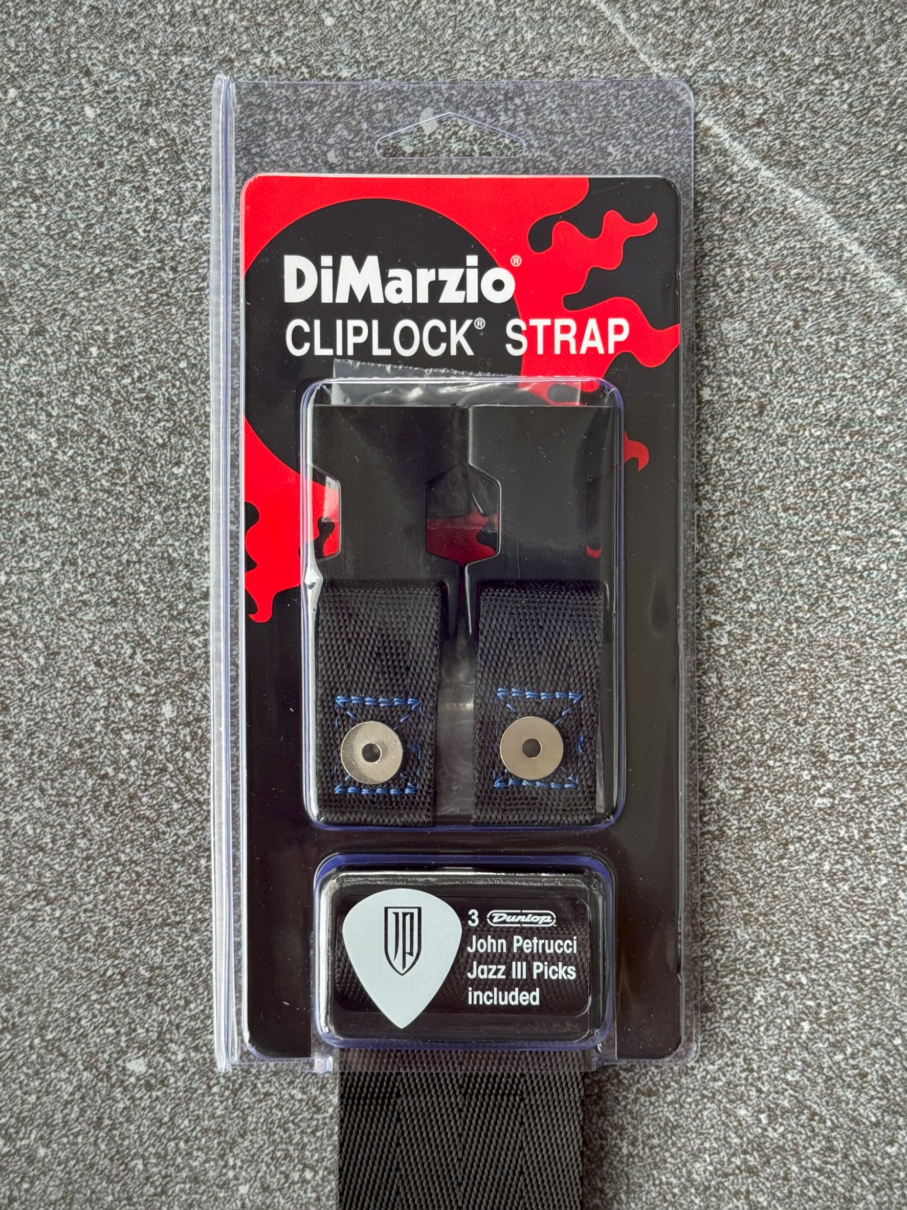 สายสะพาย DiMarzio John Petrucci Cliplock Starp DD2200JPBKBL สี Black Nylon - ของแท้ 100%