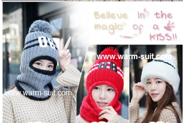 หมวกเอสกิโม อะคริลิค 4in1 H&S (หมวก+ที่ปิดหู+ที่ปิดปาก+ผ้าพันคอ)