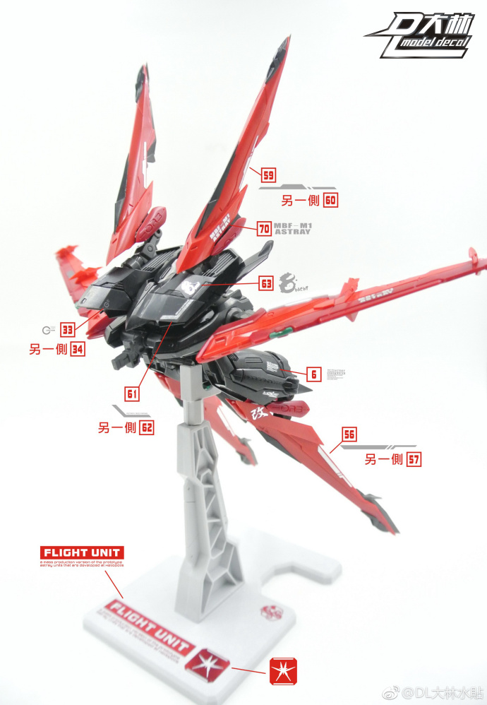 Decal S16 MG1/100 Astray Red Frame Fight Unit Ver.MB สีโลหะ ยี่ห่อ DL-model