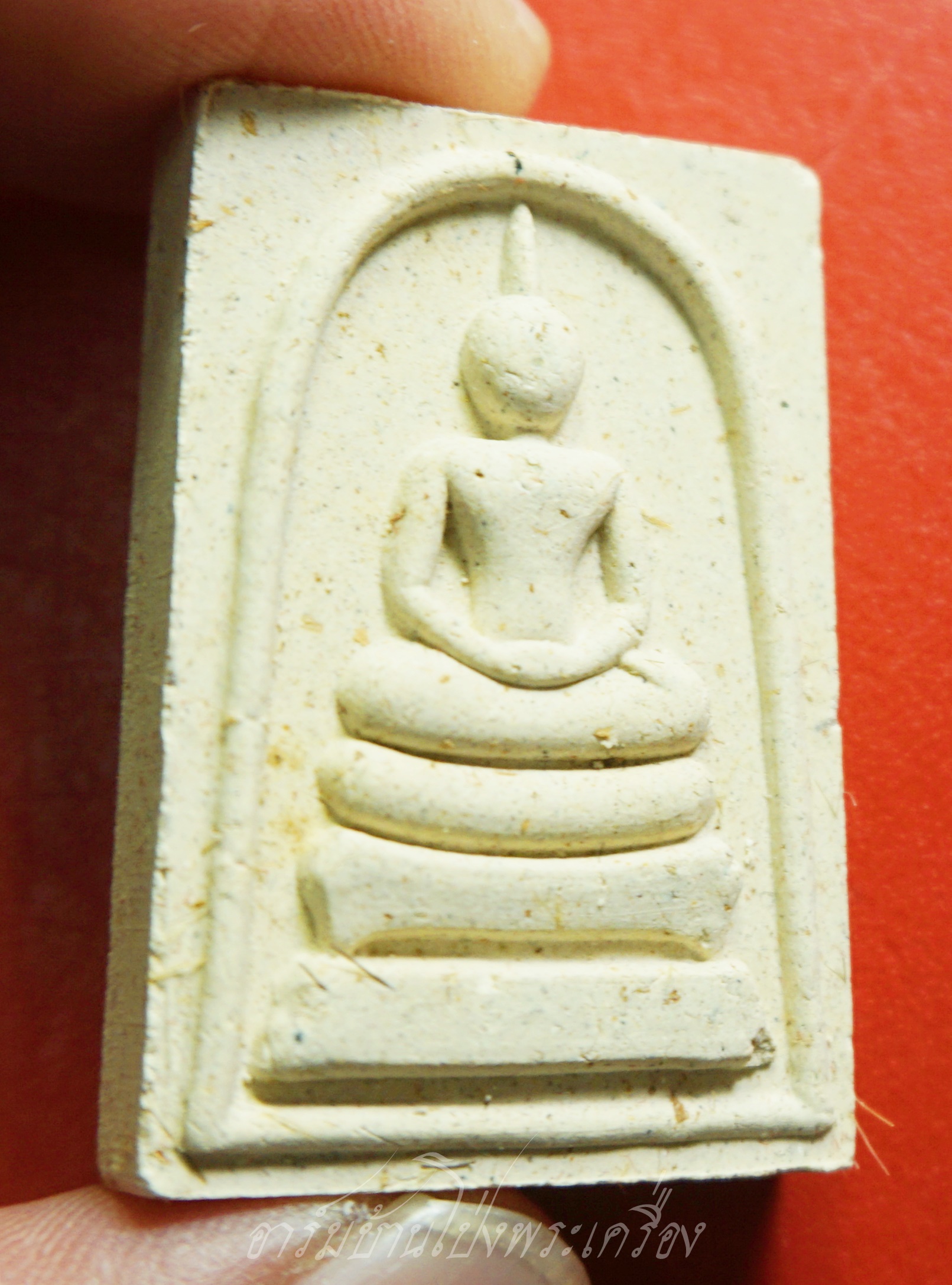 หลวงปู่แผ้ว วัดรางหมัน สมเด็จ รุ่นไตรมาส ปี๒๕๕๑ มวลสารผงพุทธคุณและเกศาหลวงปู่(องค์ที่4)