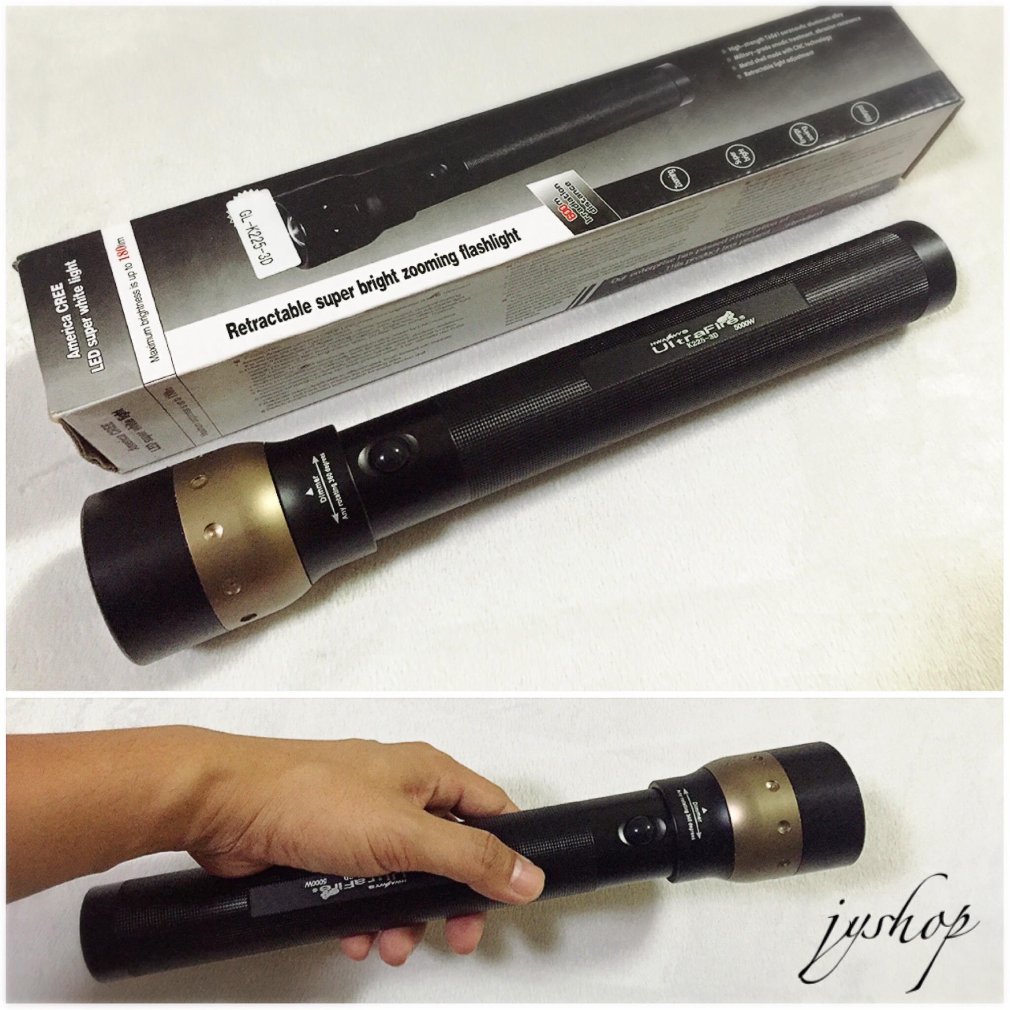 ไฟฉายซูม 3 ท่อน Ultrafire K225-3D