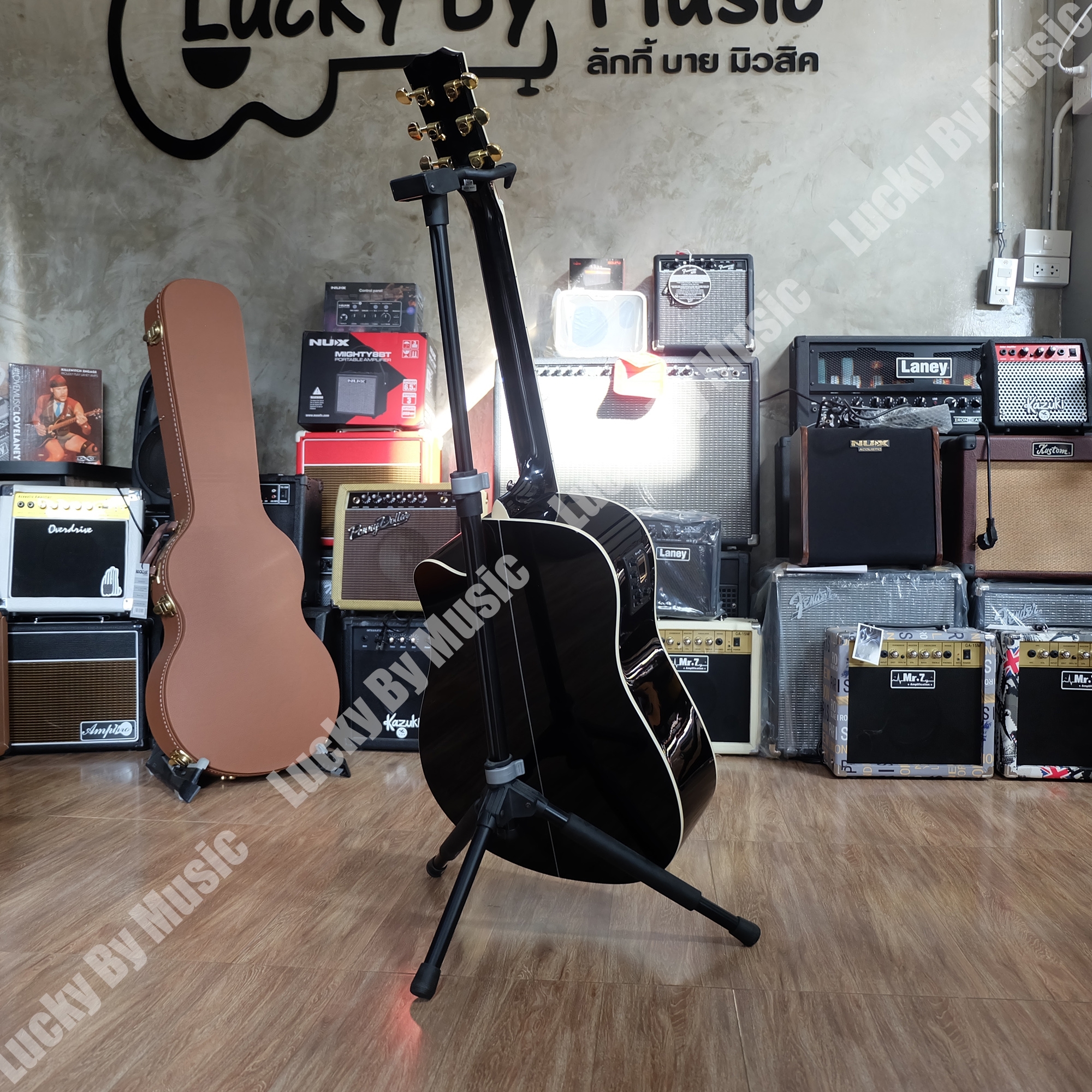 กีต้าร์โปร่งไฟฟ้า Enya รุ่น Ed18 EQ สีไม้ รุ่นใหม่ ลูกบิดทอง ฟรี กระเป๋า/สายแจ็ค/สายสะพาย/คาโป้/ประแจ/ปิ๊ก/ที่เก็บปิ๊ก/ใบคอร์ด