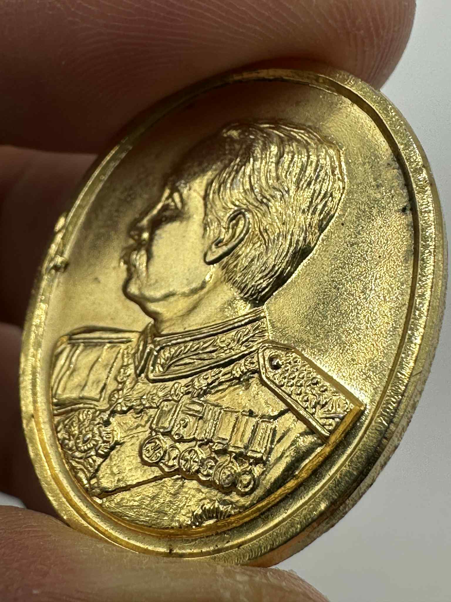 25.เหรียญเนื้อทองแดงกะไหล่ รัชกาลที่ 5 หลังพระปรมาภิไธยย่อ จปร วัดเทพศิรินทราวาส จ.กรุงเทพฯ ปี 2423