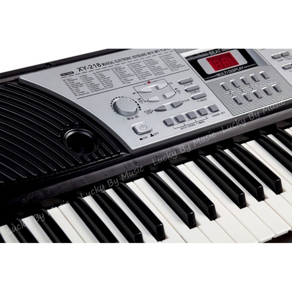 คีย์บอร์ด Keyboard XIN YUN รุ่น XY-218 มี 54 คีย์มาตรฐาน เชื่อมต่อ USB พร้อมขาตั้งคีย์บอร์ด แผ่นวางโน๊ต และอแดปเตอร์